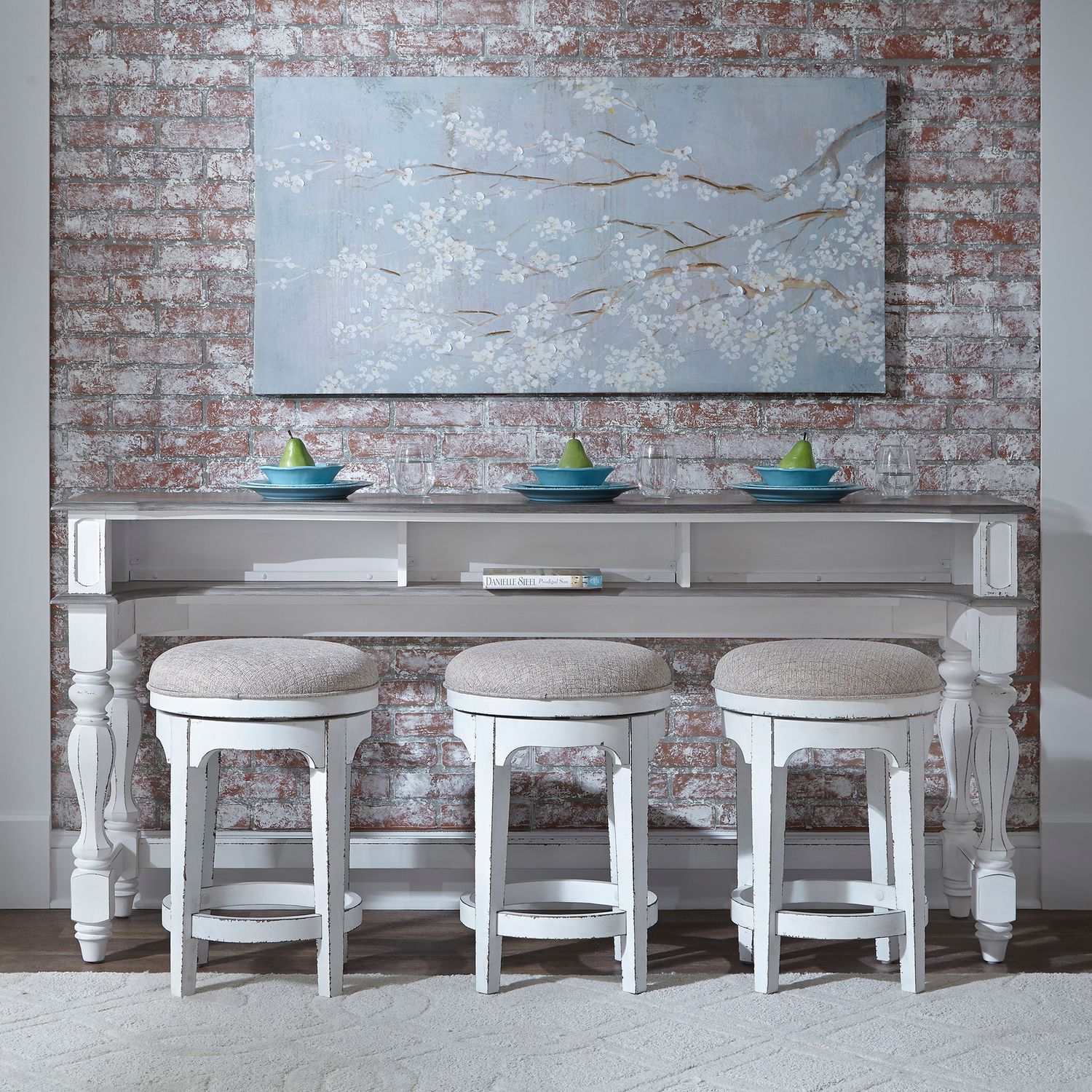 Magnolia Manor Rectangular Wood Console Bar Table