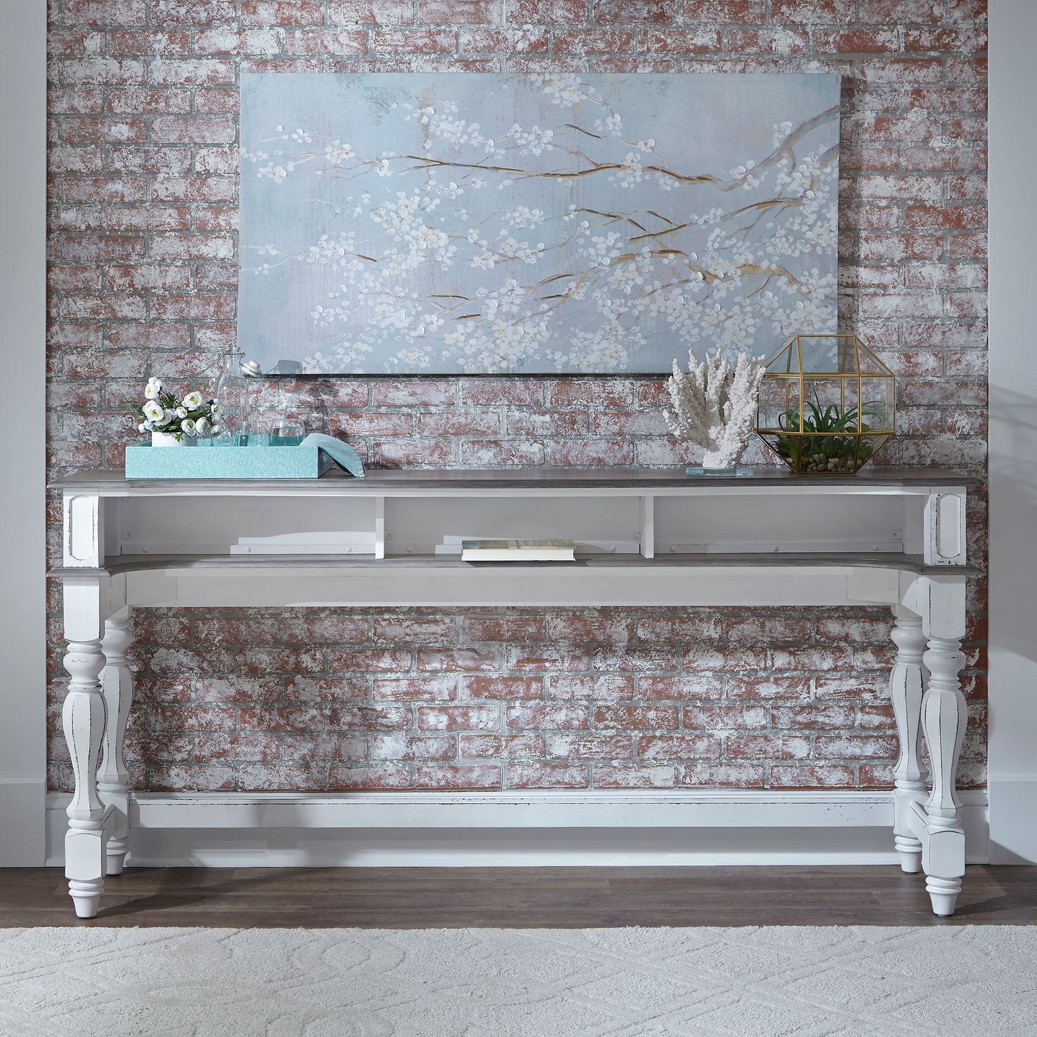 Magnolia Manor Rectangular Wood Console Bar Set