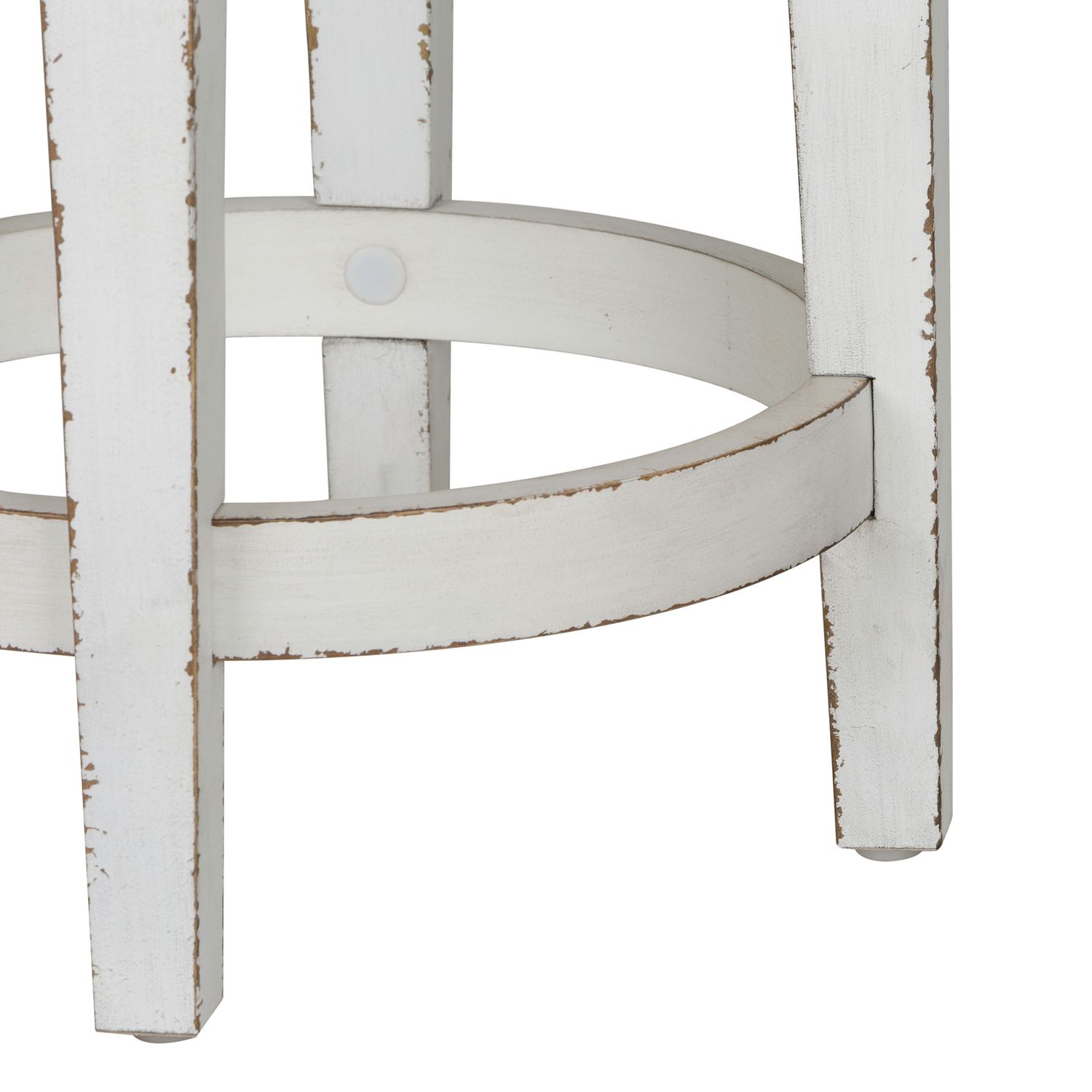 Magnolia Manor Tufted Chenille/Wood Console Swivel Stool