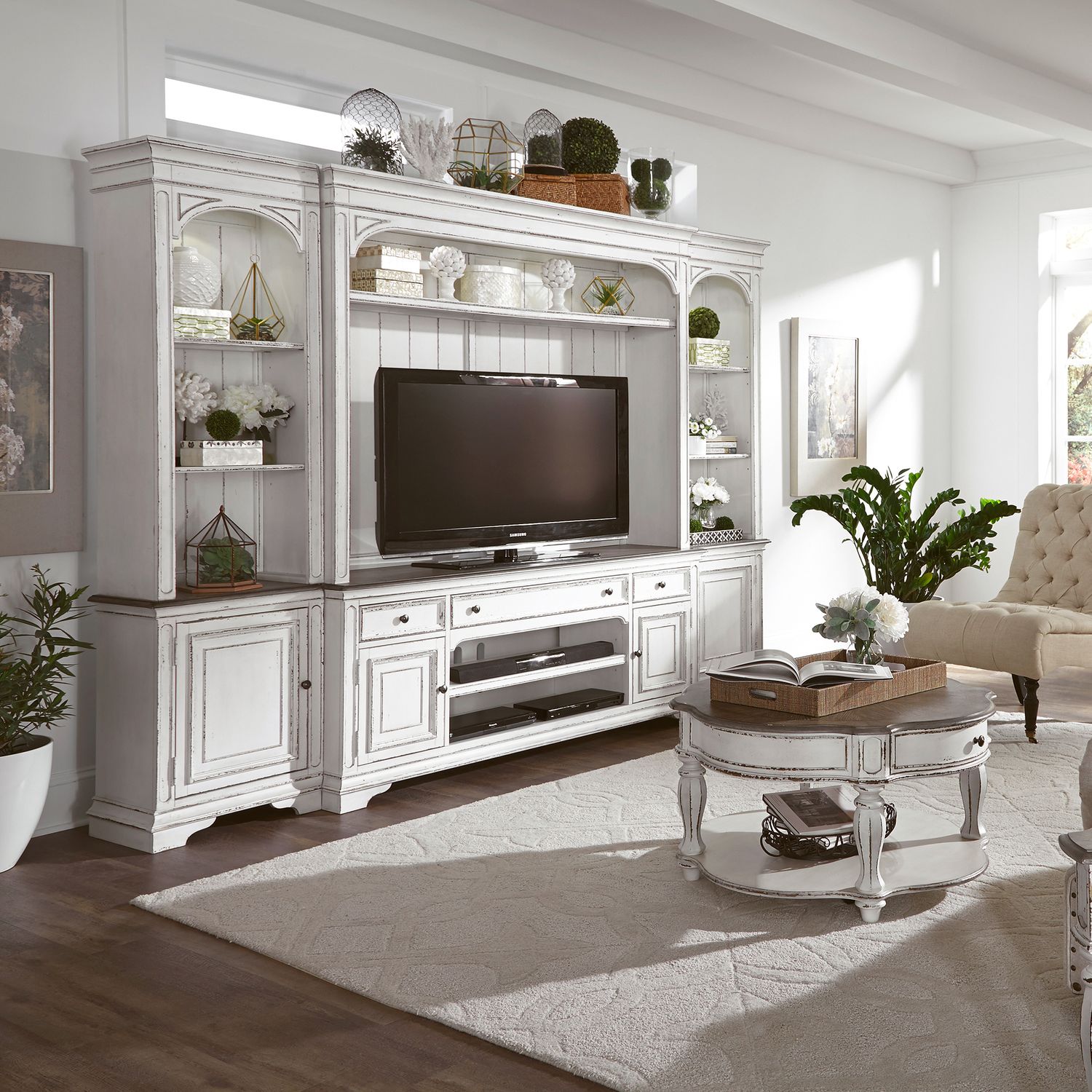 Magnolia Manor Oversized Square Cocktail Set | Antique White