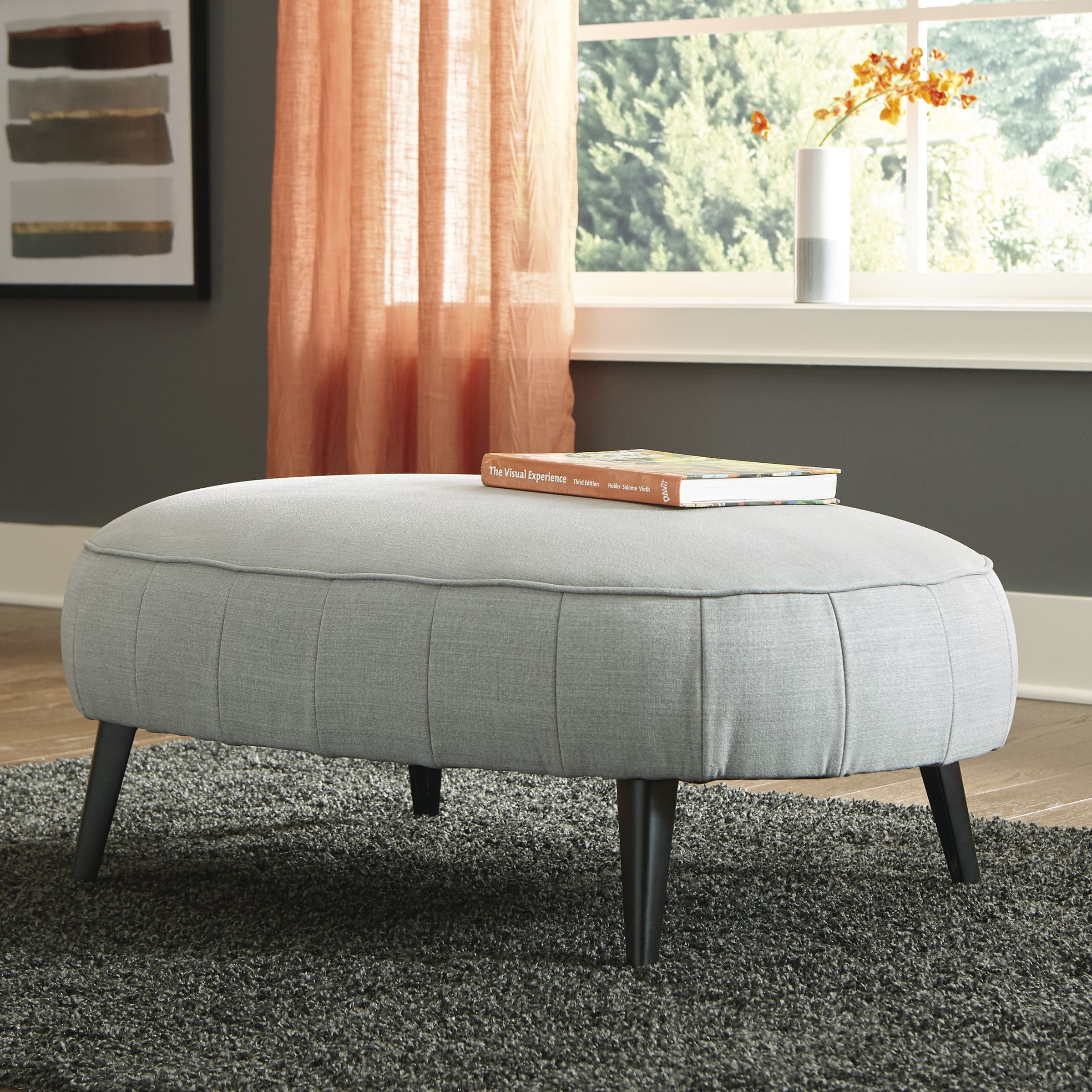 Hollyann Polyester Oversized Accent Ottoman