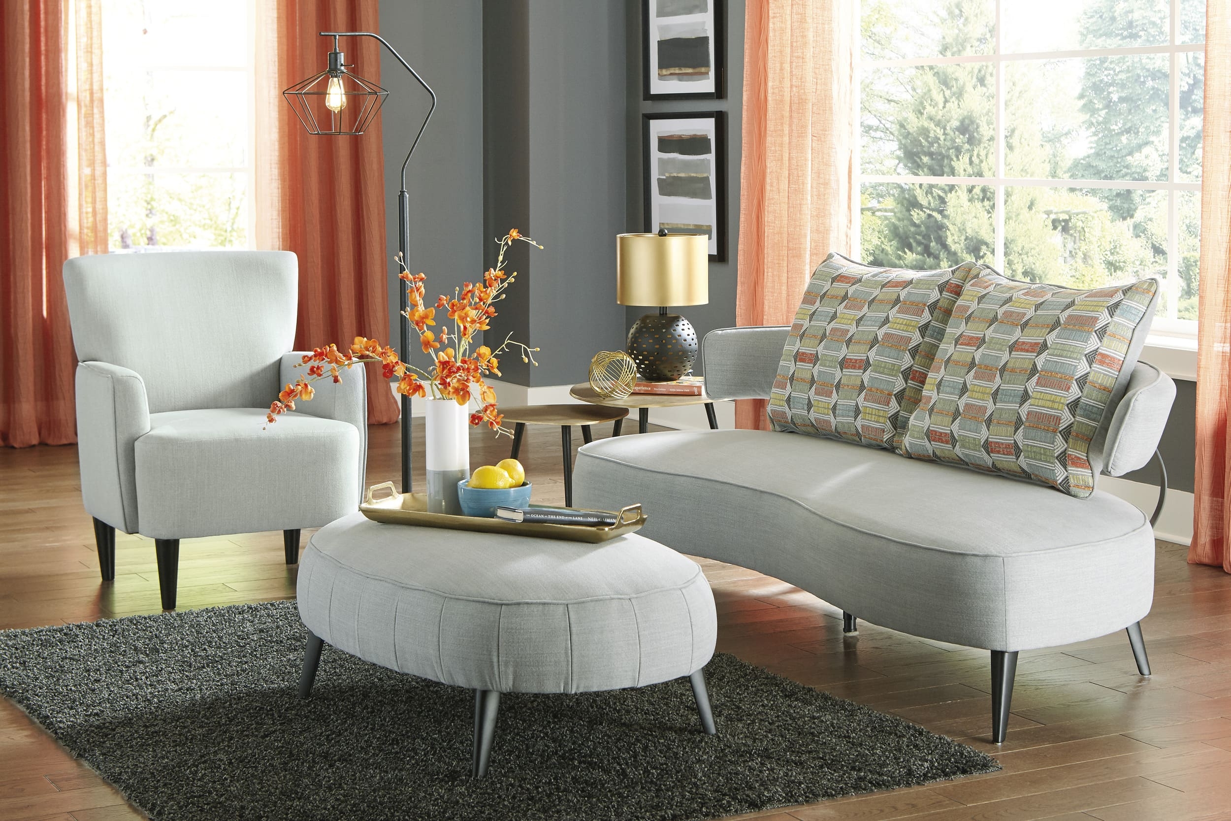 Hollyann Polyester Oversized Accent Ottoman
