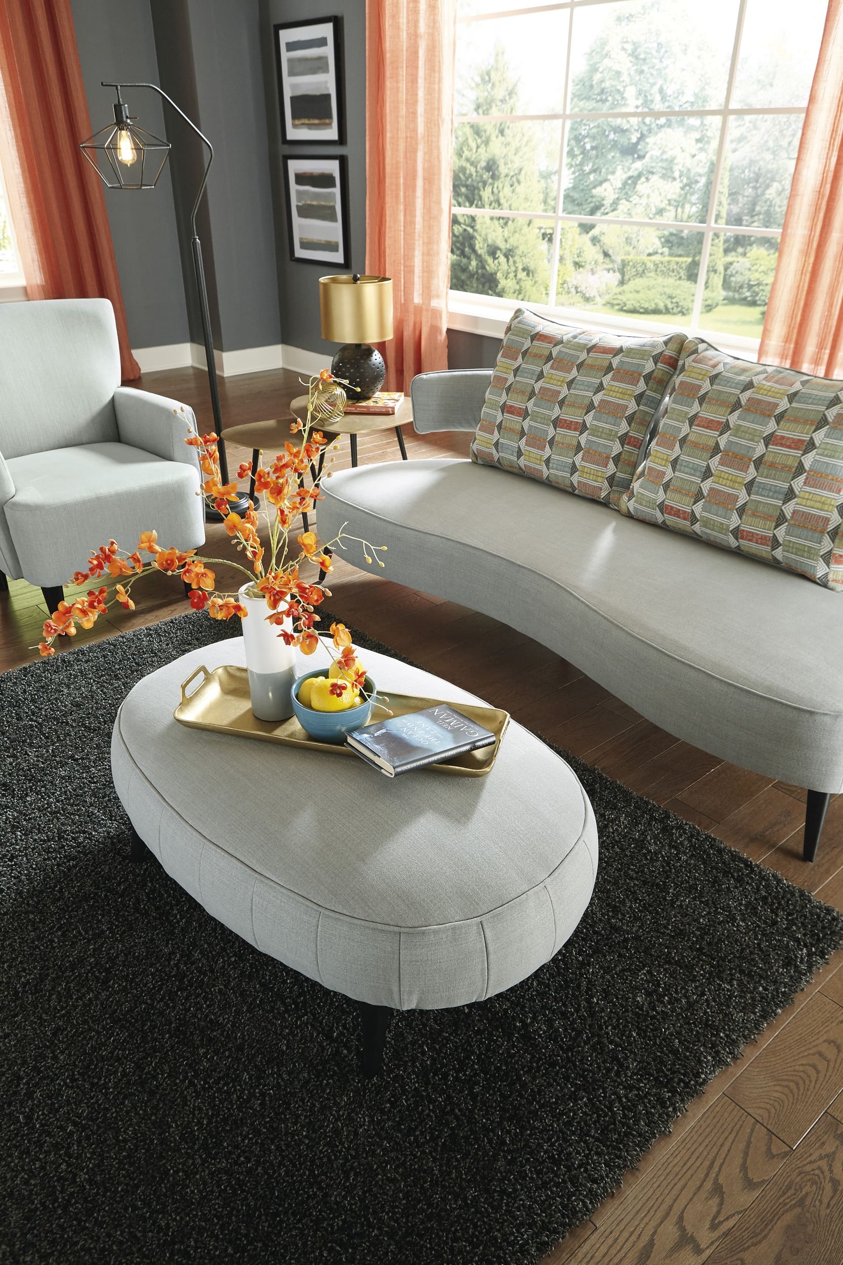 Hollyann Polyester Oversized Accent Ottoman