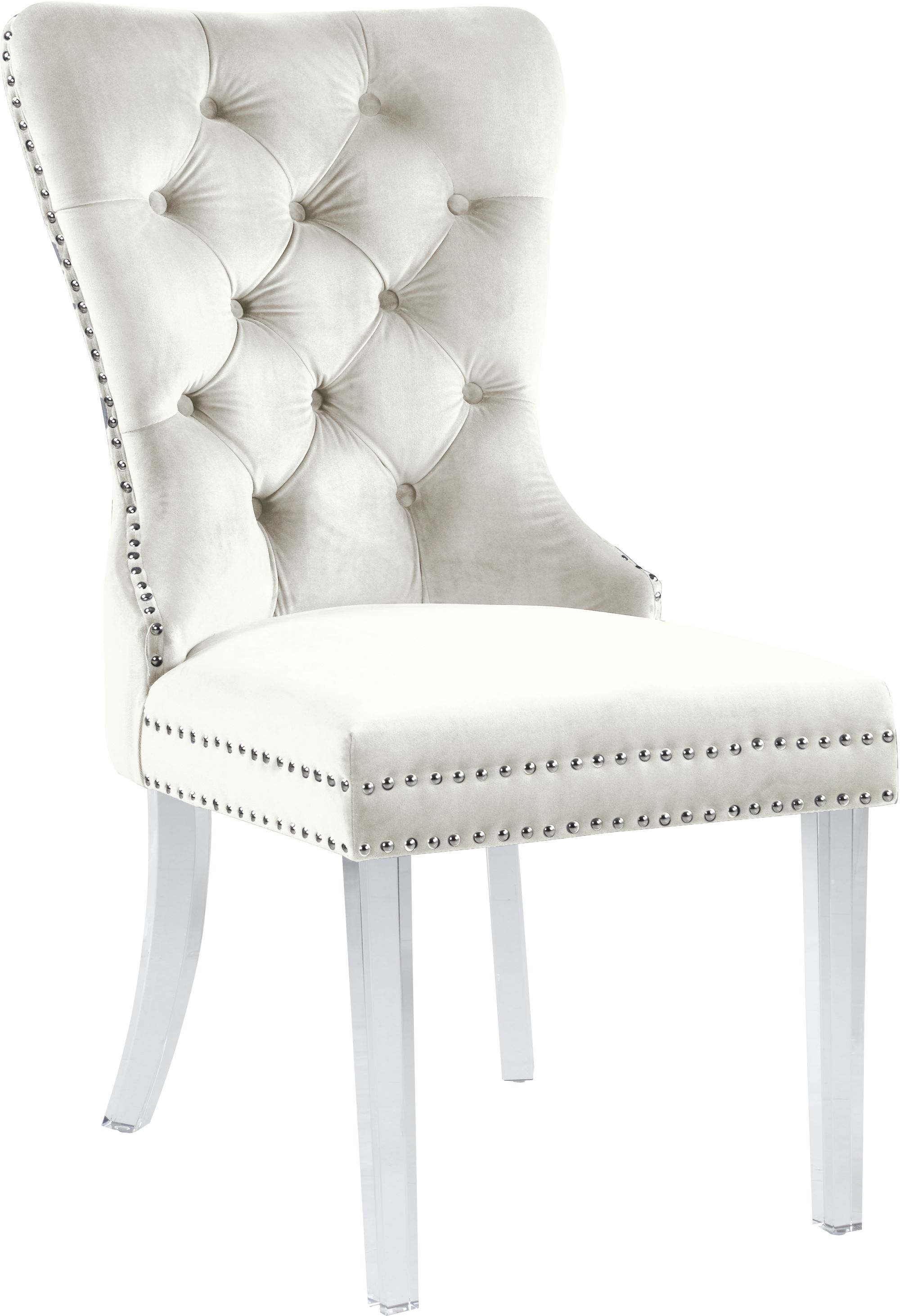 Miley Velvet Dining Chair with Acrylic Legs