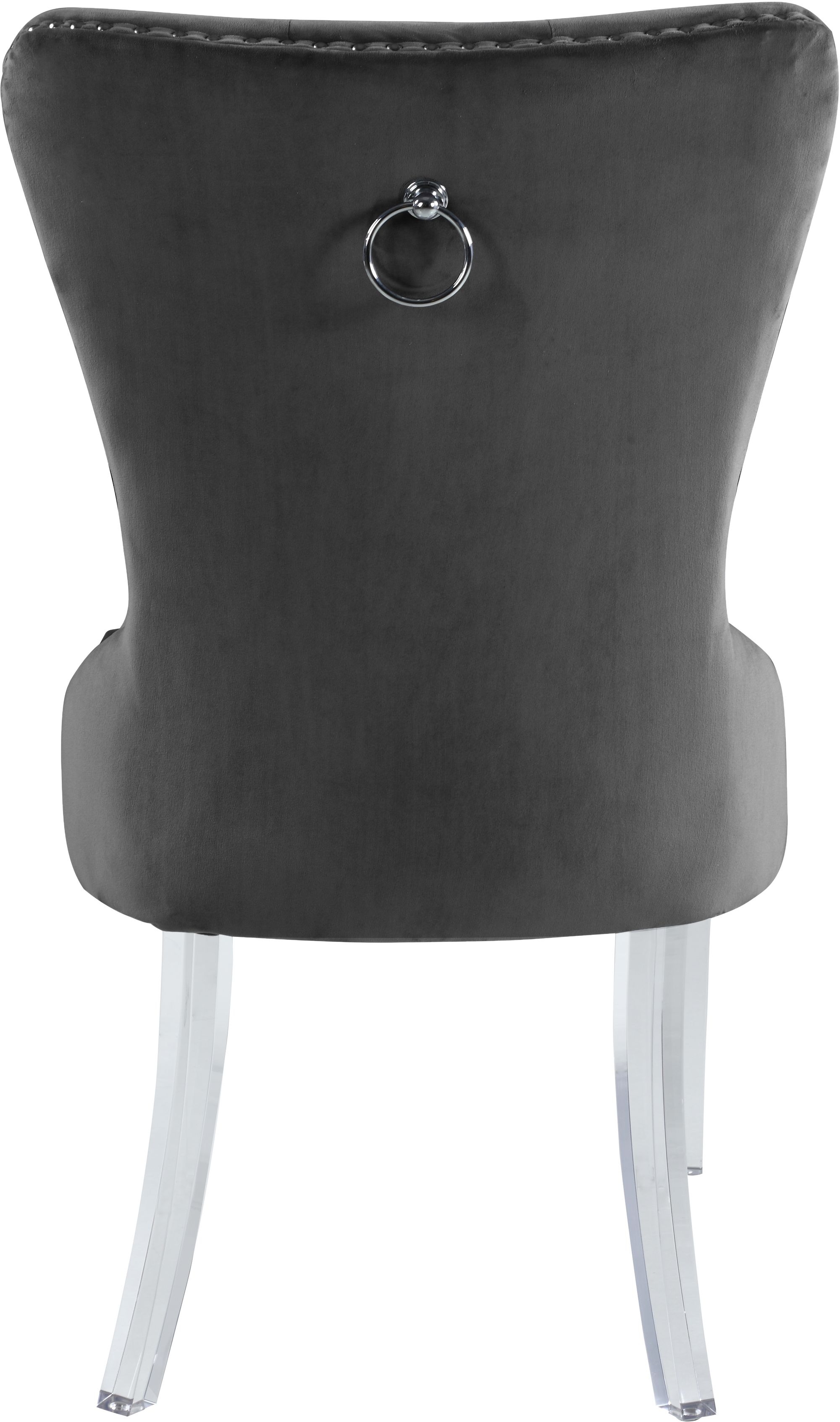 Miley Velvet Dining Chair with Acrylic Legs