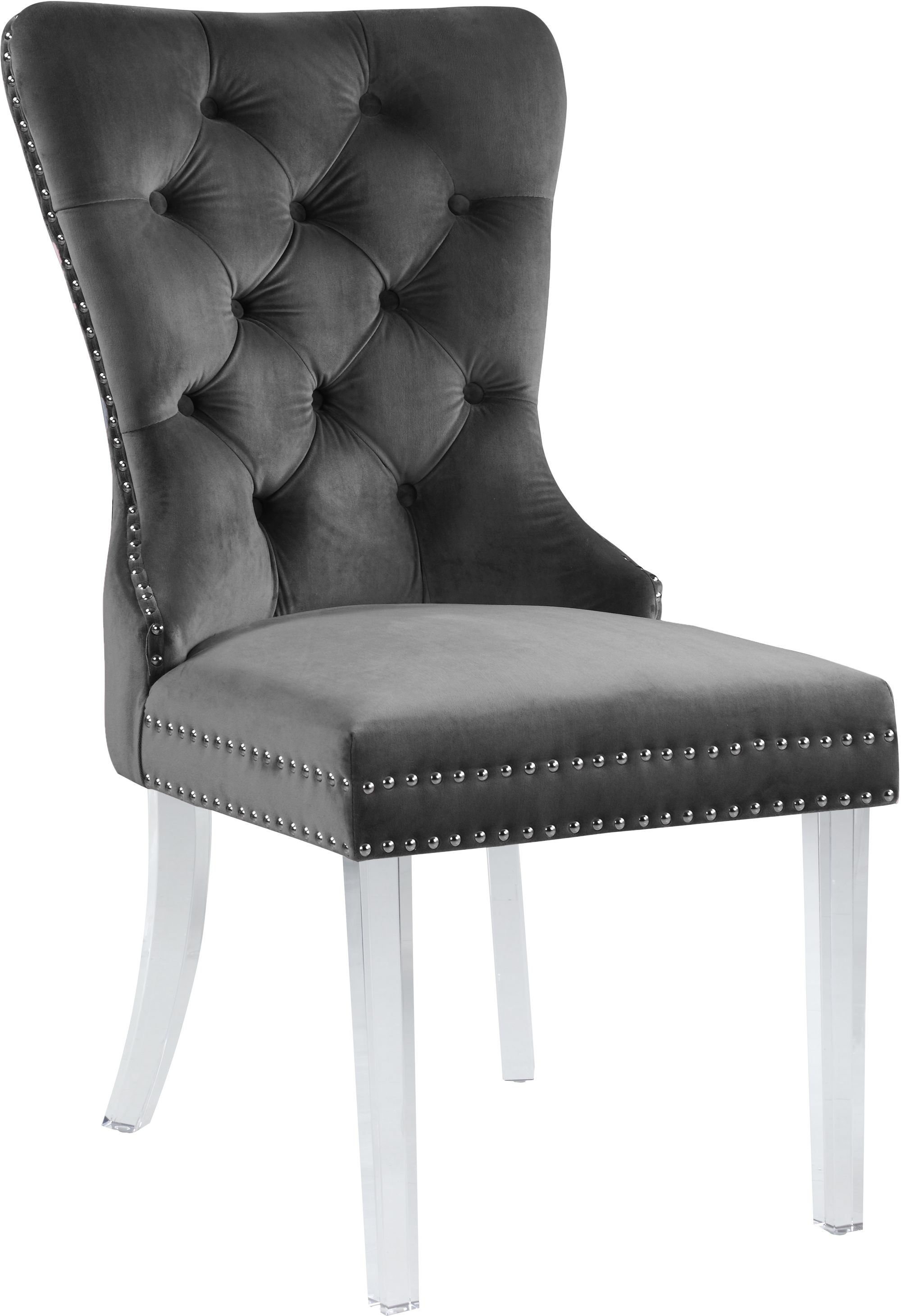 Miley Velvet Dining Chair with Acrylic Legs