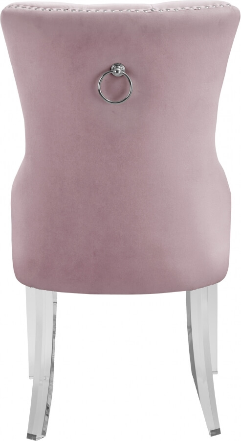 Miley Velvet Dining Chair with Acrylic Legs