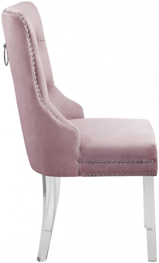 Miley Velvet Dining Chair with Acrylic Legs