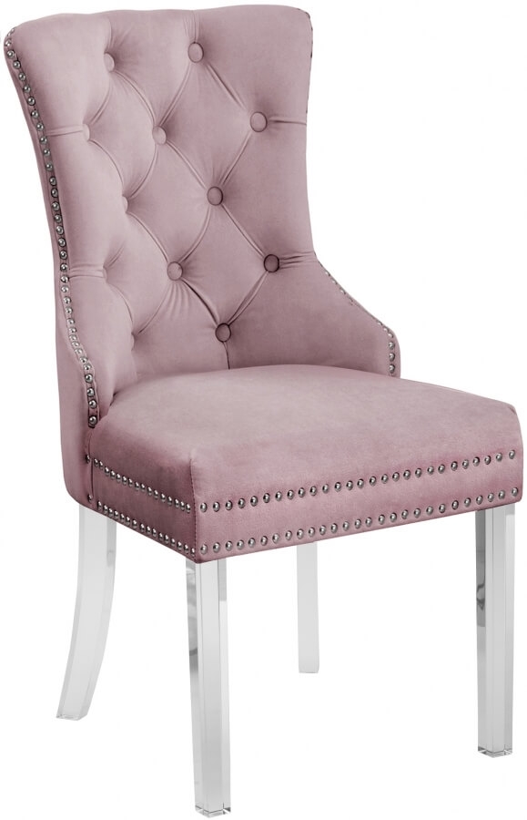 Miley Velvet Dining Chair with Acrylic Legs