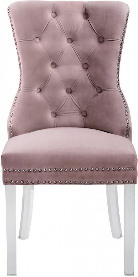 Miley Velvet Dining Chair with Acrylic Legs