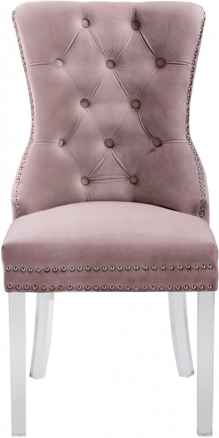 Miley Velvet Dining Chair with Acrylic Legs