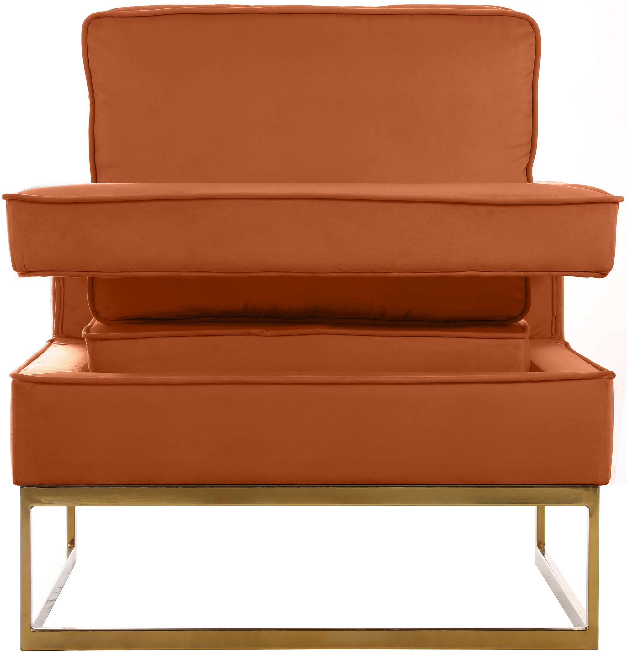Noah Velvet Accent Chair with Gold Stainless Steel Base