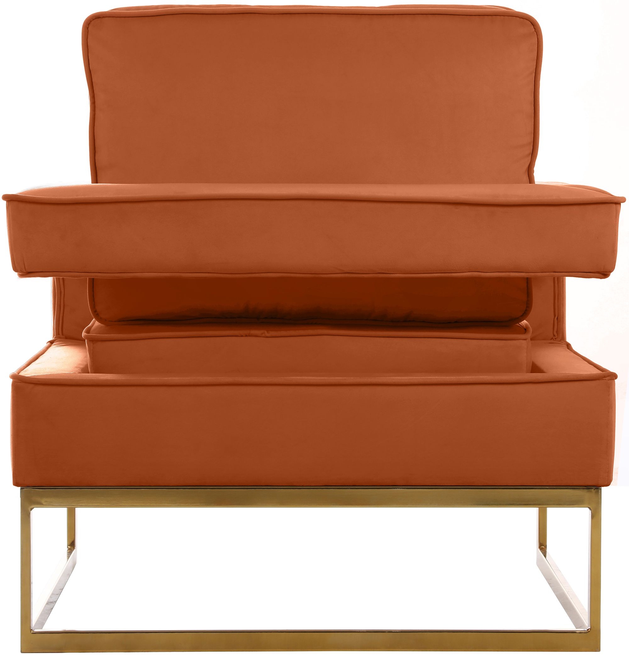Noah Velvet Accent Chair with Gold Stainless Steel Base