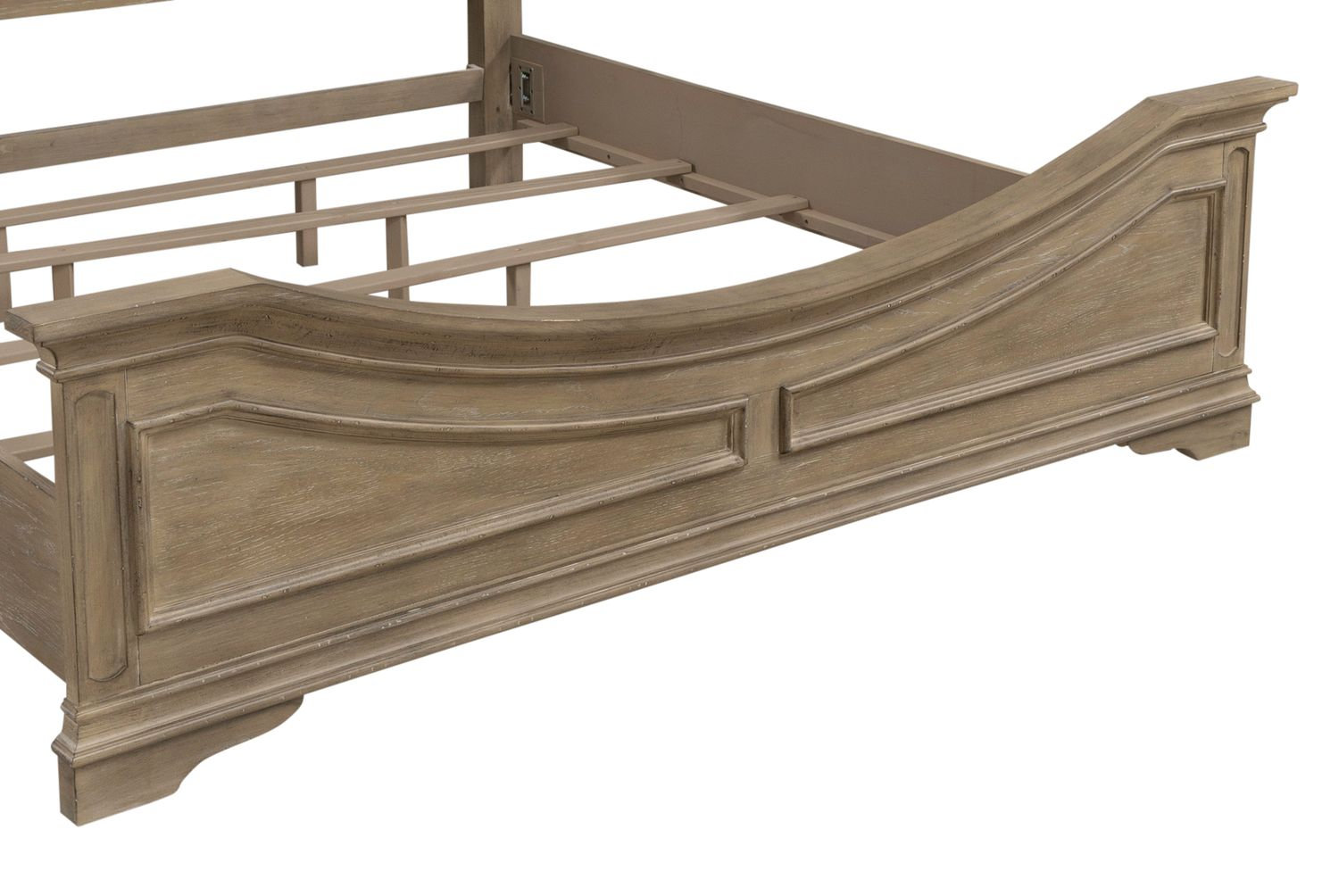 Magnolia Manor Tweed/Wood Upholstered King Size Bed