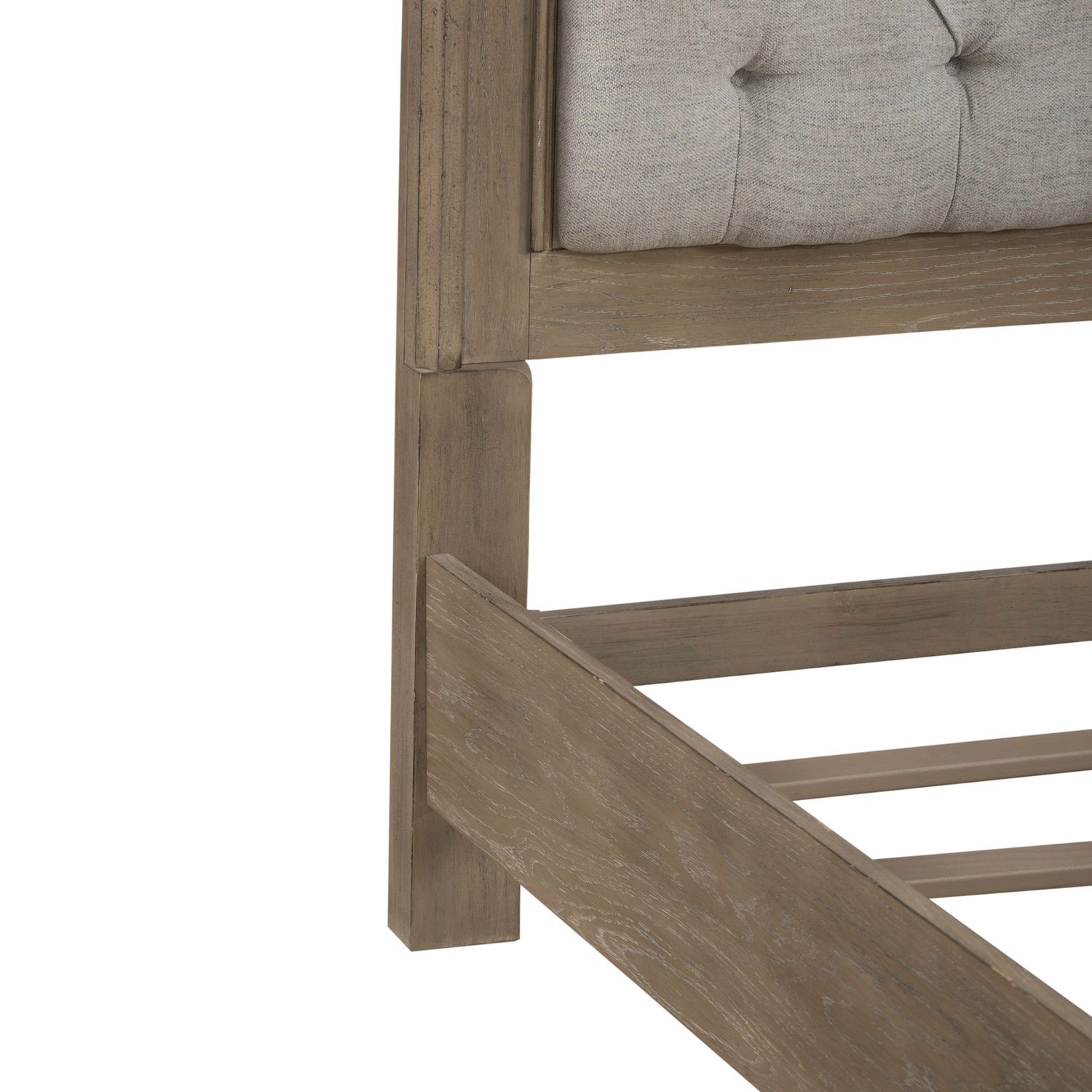 Magnolia Manor Tweed/Wood Upholstered King Size Bed