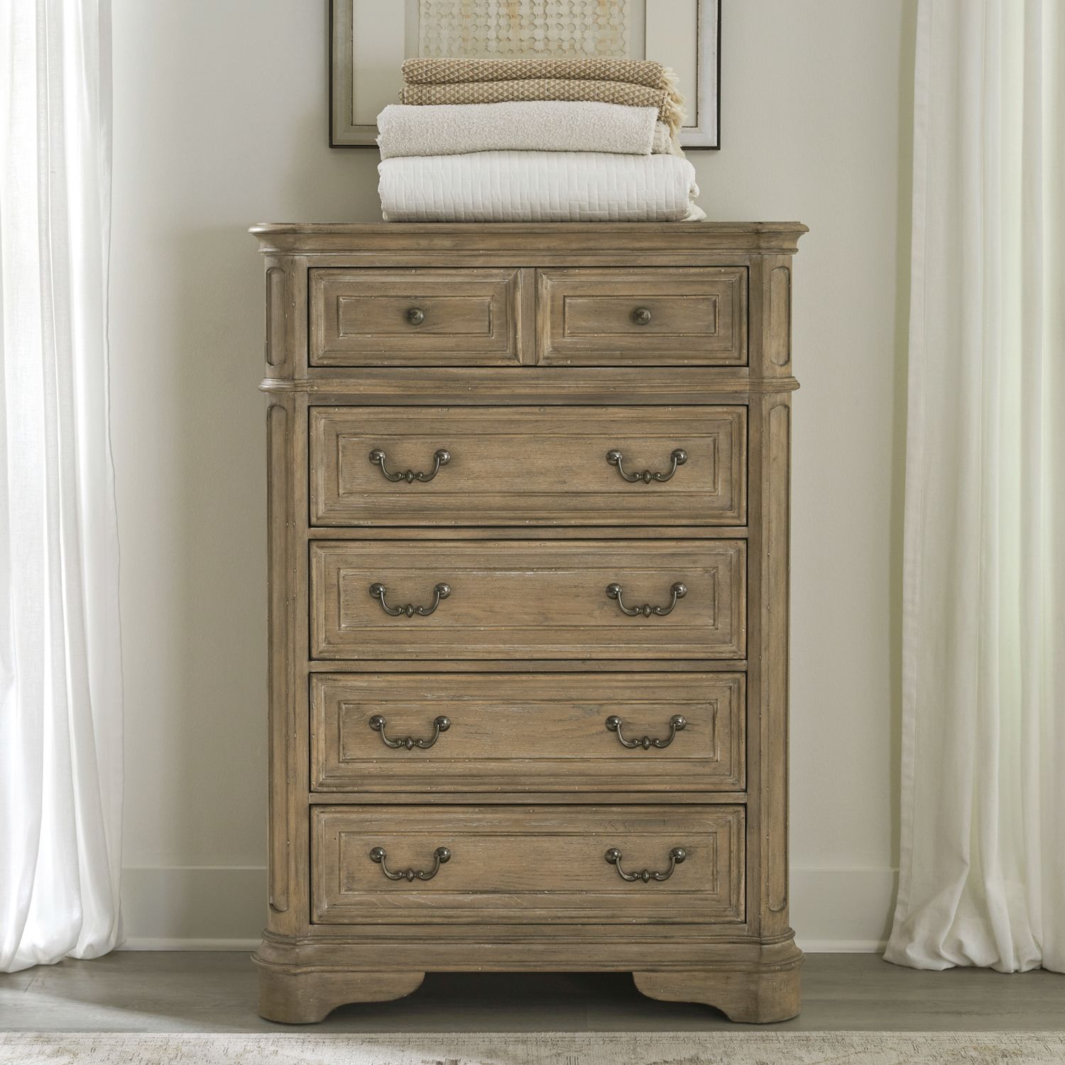 Magnolia Manor Wood Chest w/5 Drawers