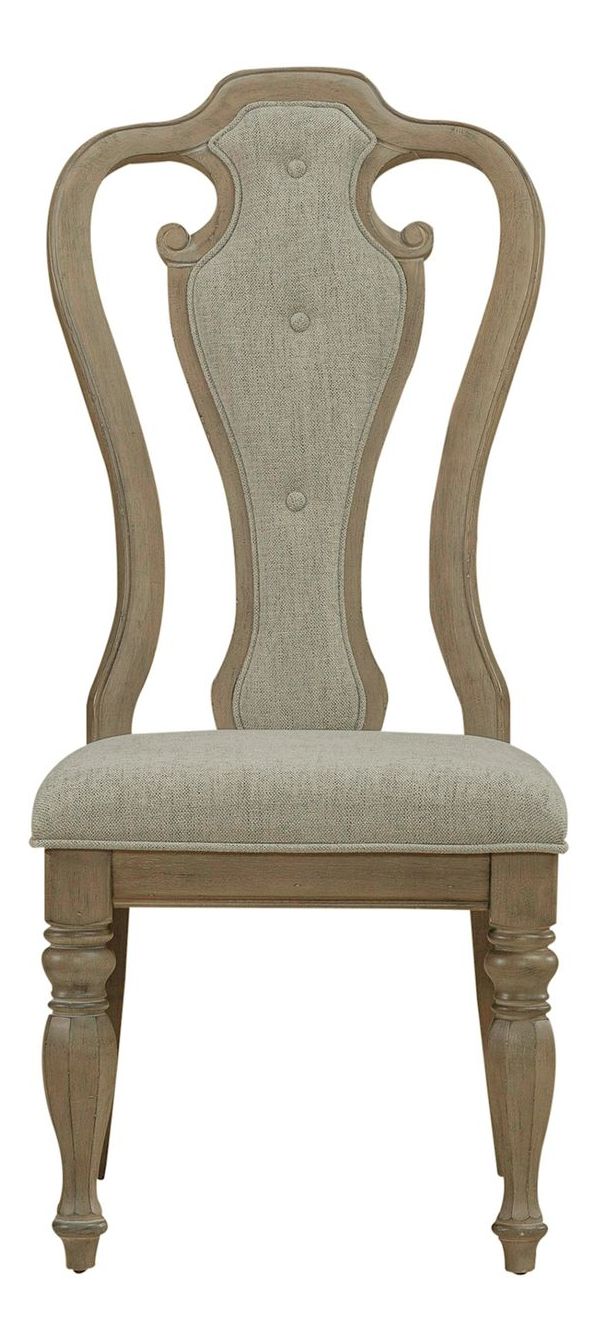 Magnolia Manor Tweed Chenille/Wood Splat Back Side Chair