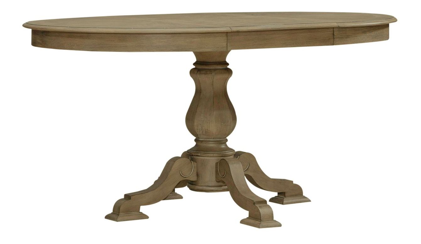 Magnolia Manor Oval Pedestal Dining Set | Weathered Bisque