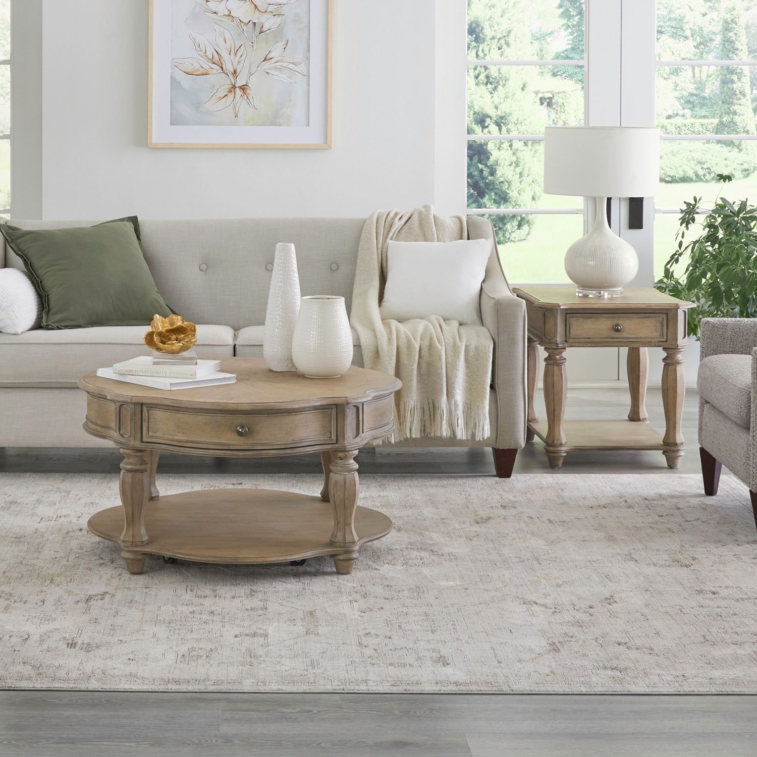 Magnolia Manor Antique White Cocktail Table Set | 3-Pc