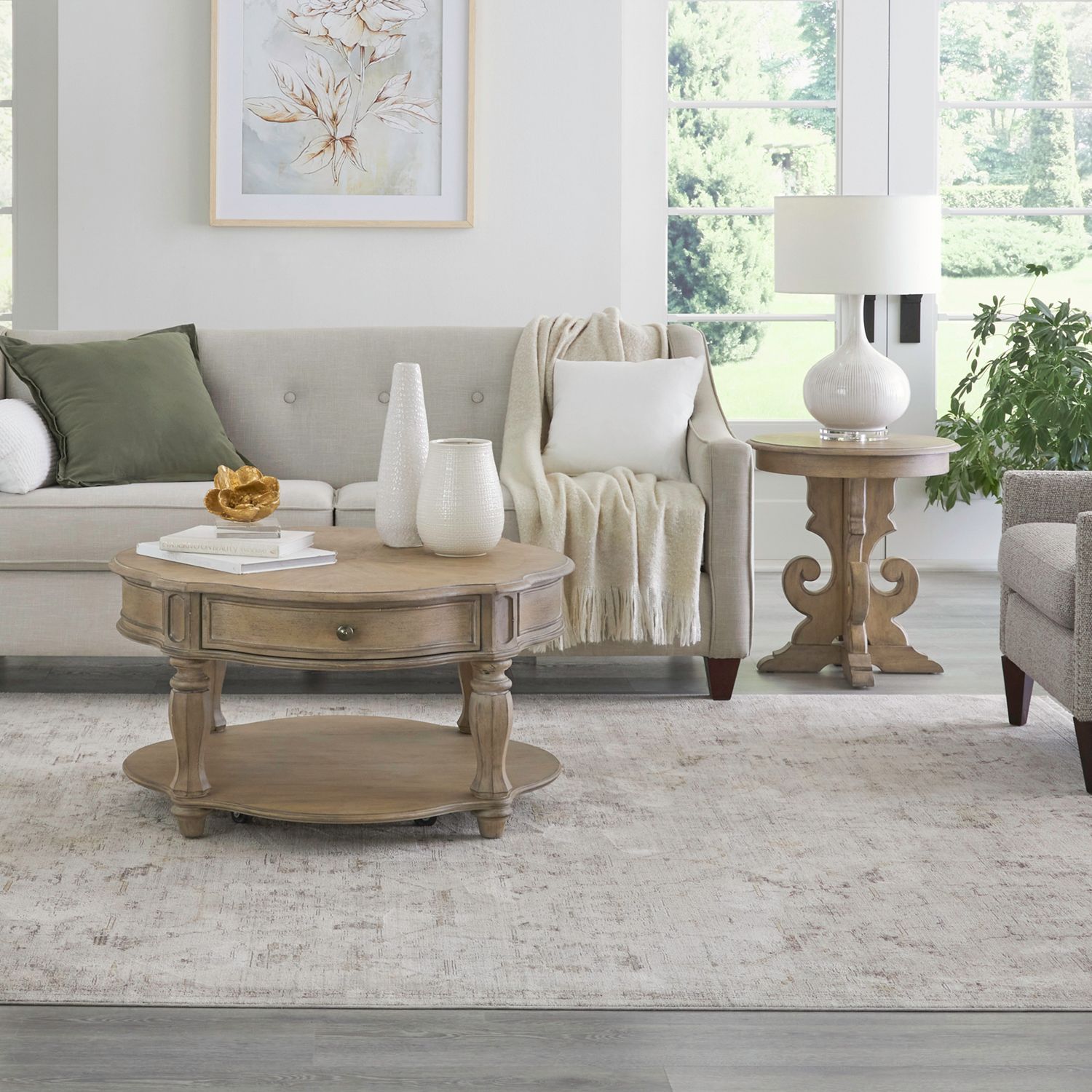Magnolia Manor Round Cocktail Table Set | Liberty Furniture