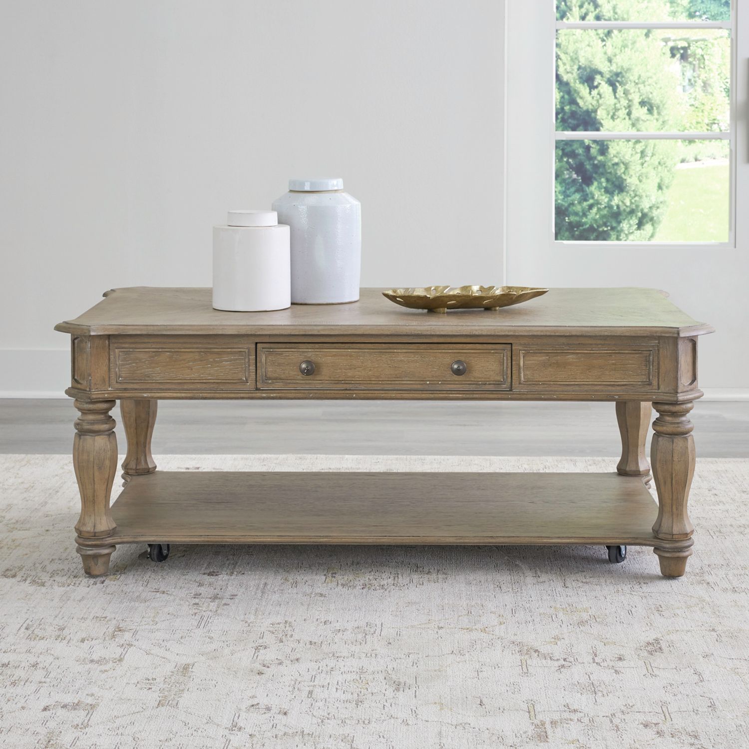 Magnolia Manor Weathered Bisque Cocktail Table Set | 3-Pc