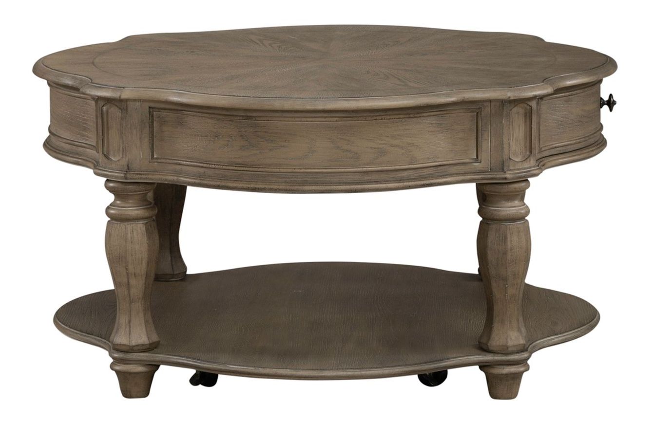 Magnolia Manor Cloverleaf Cocktail Table | Weathered Bisque