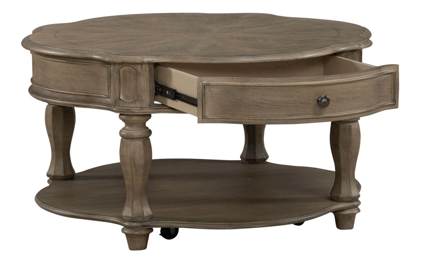 Magnolia Manor Cloverleaf Cocktail Table | Weathered Bisque