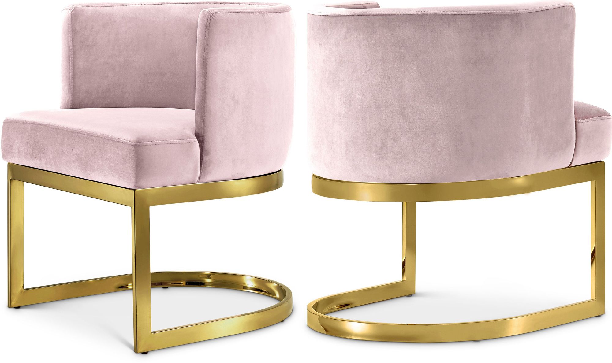 Gianna Velvet Dining Chair with Gold Stainless Steel Base