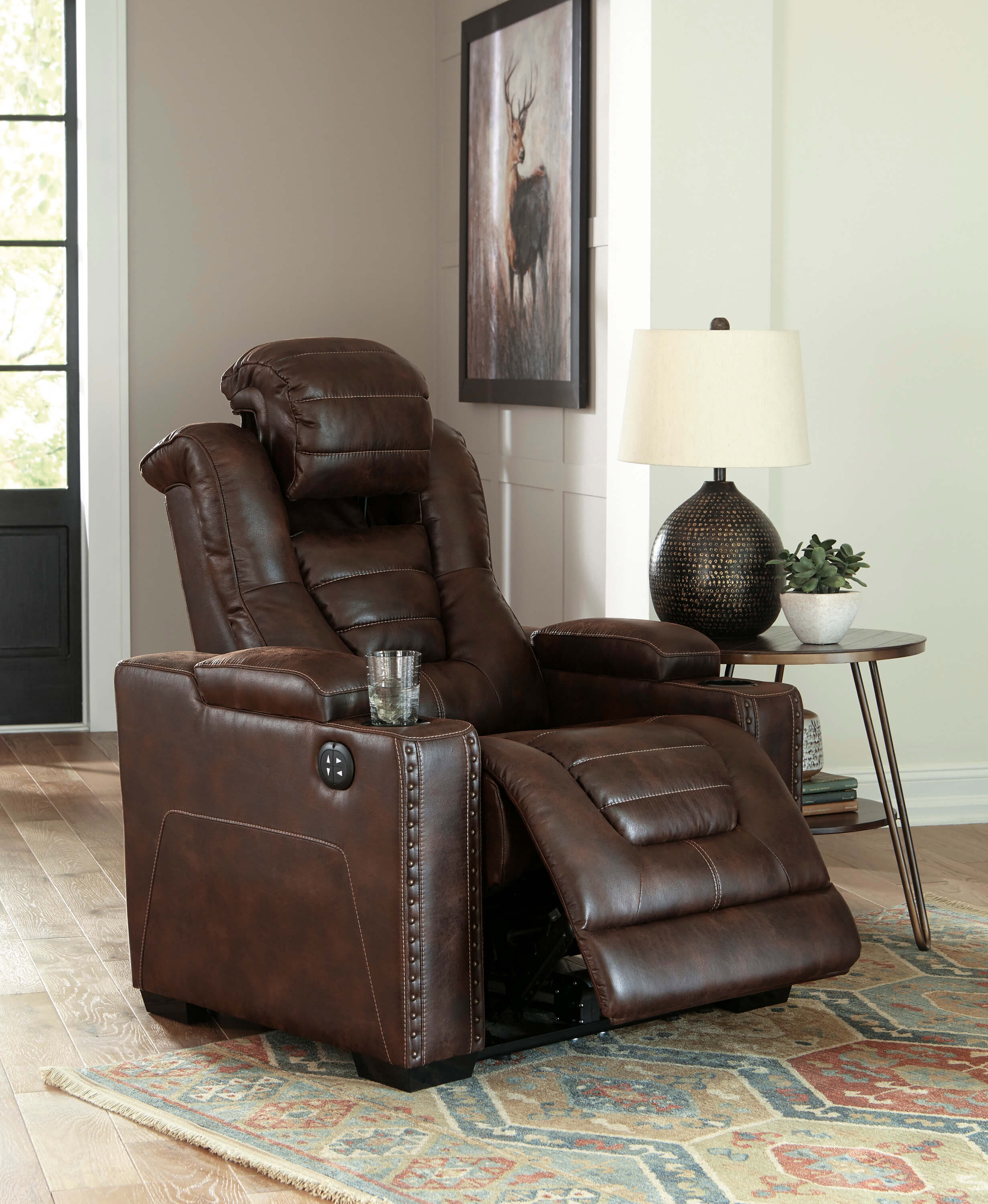 Ashley Owner's Box Polyester Power Reclining Thyme Chair