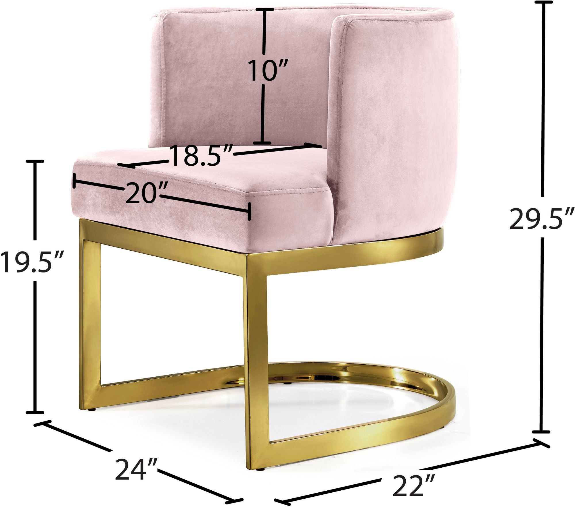 Gianna Velvet Dining Chair with Stainless Steel Base
