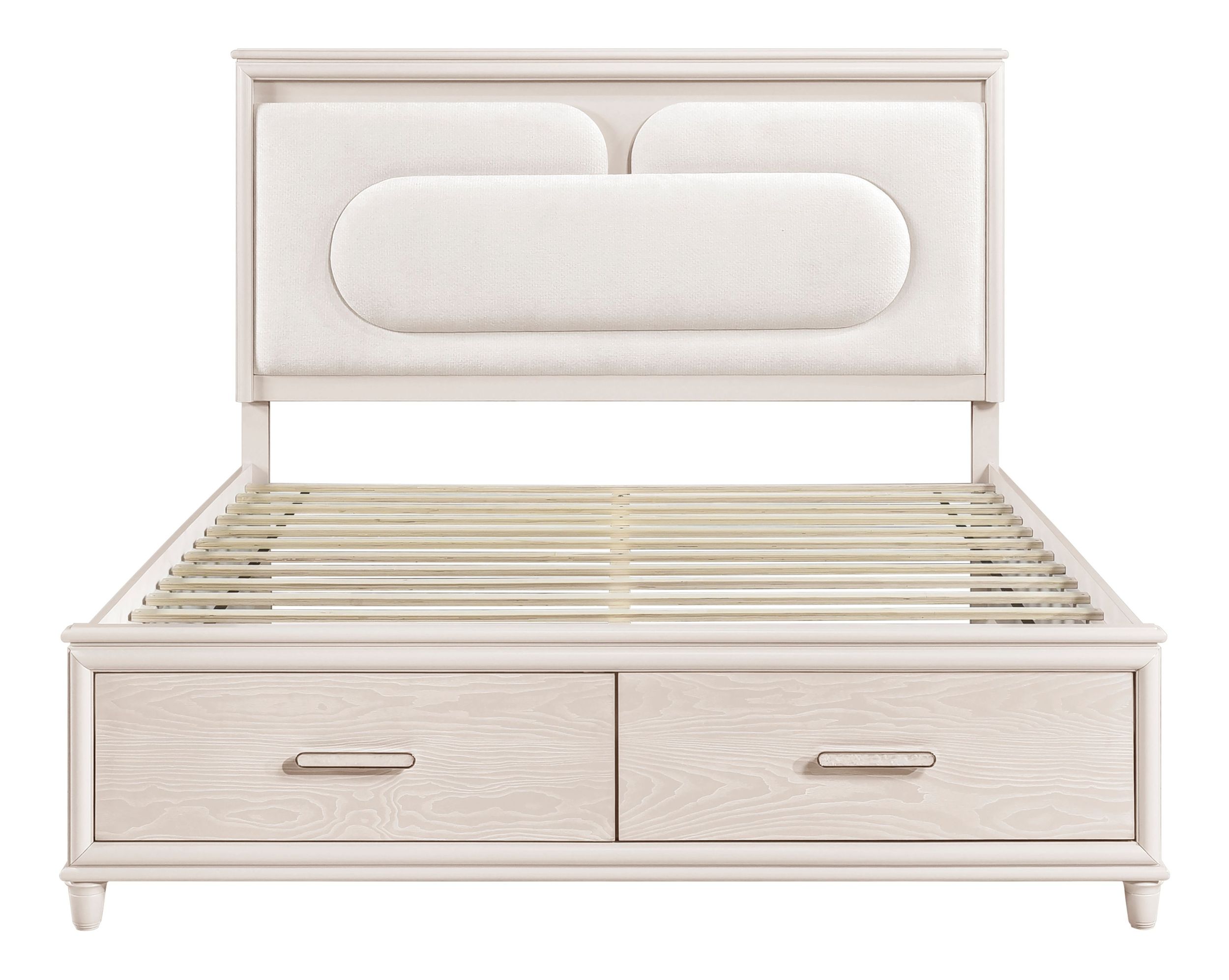 Montrose Chenille/Wood Storage Platform Bed with LED Lighting