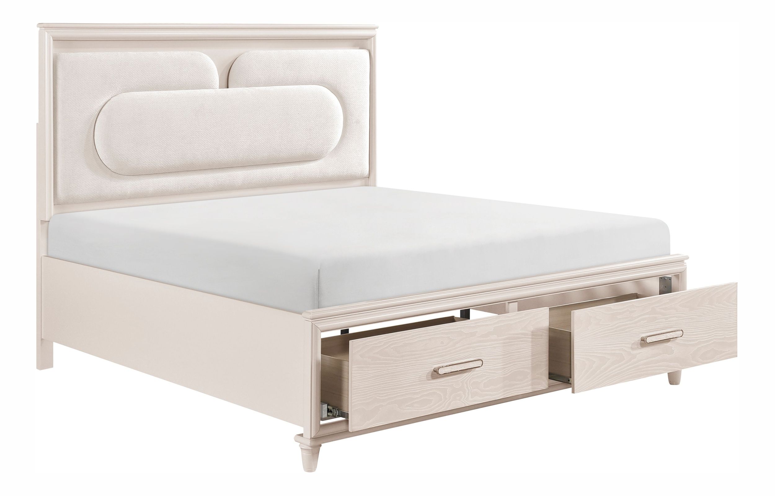 Montrose Chenille/Wood Eastern King Storage Platform Bed with LED Lighting