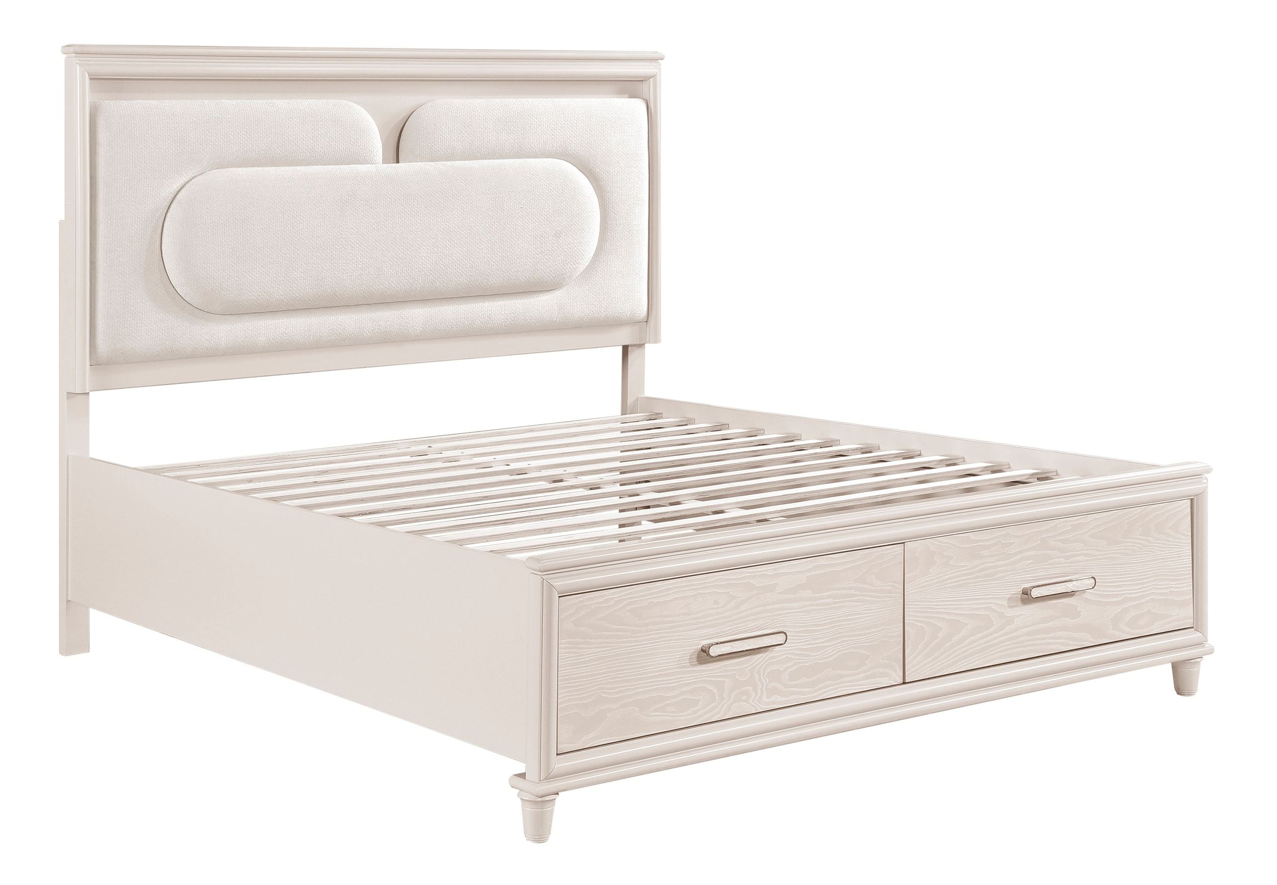 Montrose Chenille/Wood California King Storage Platform Bed with LED Lighting