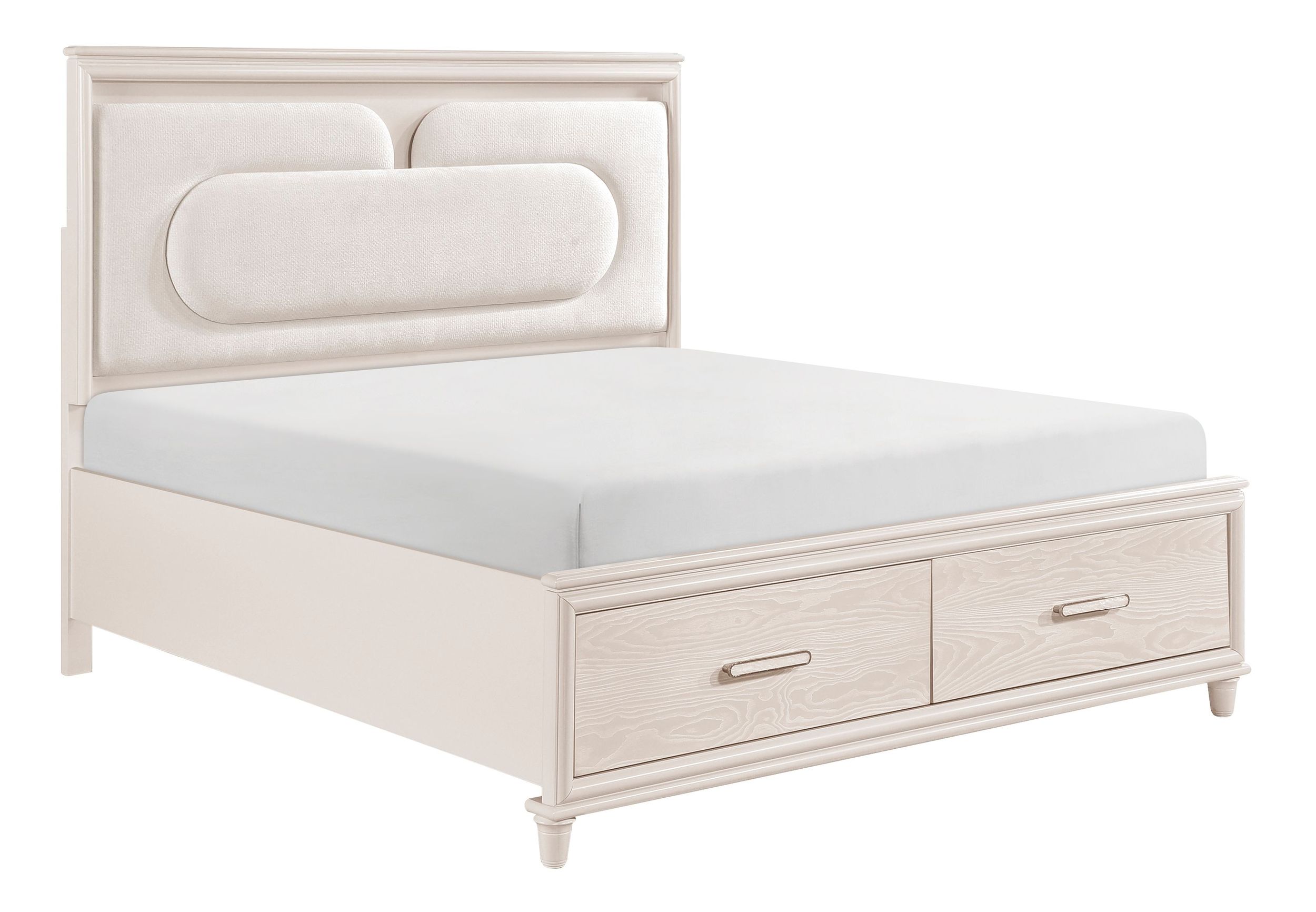 Montrose Chenille/Wood Storage Platform Bedroom Set with LED Lighting