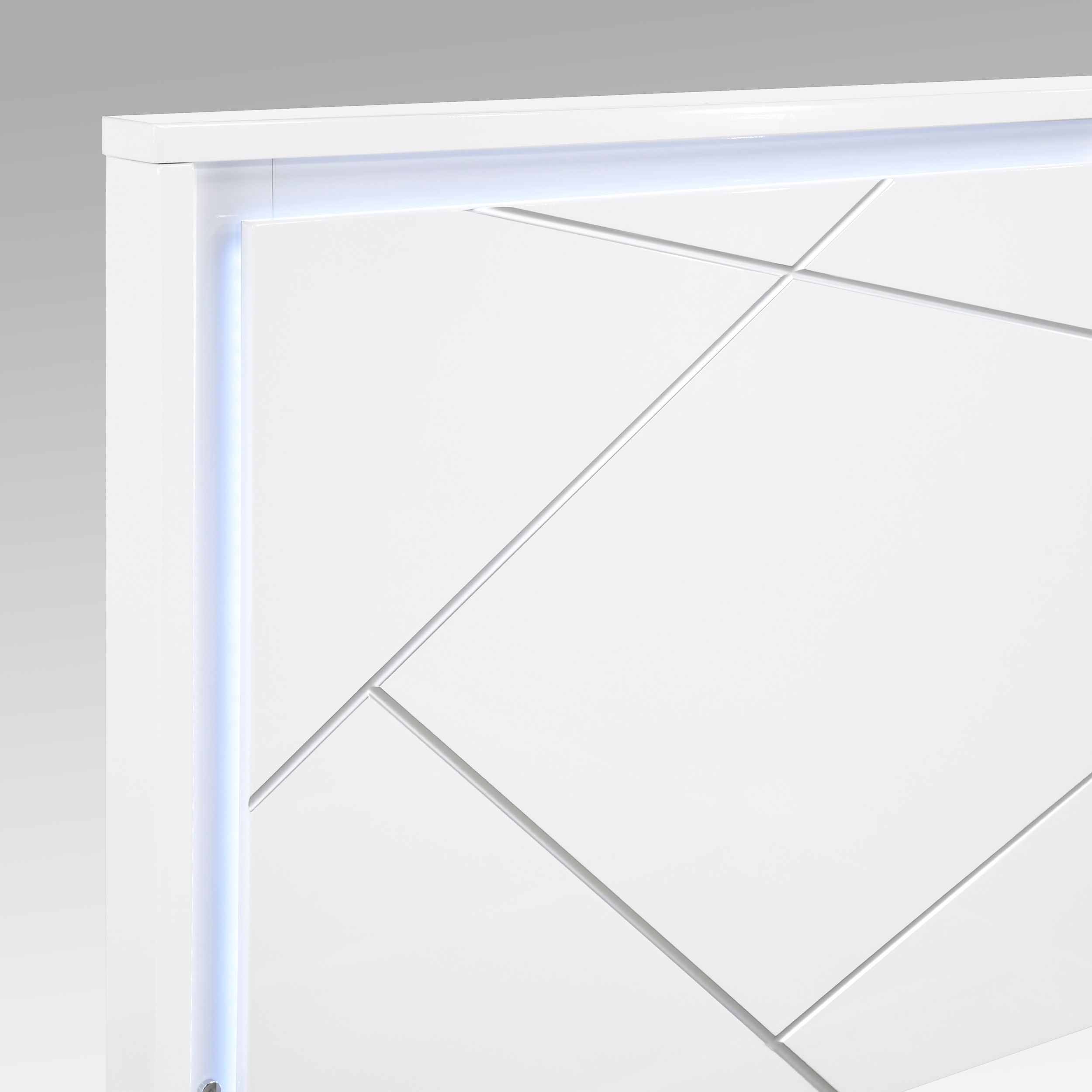 Orlo Wood Panel Bed with LED Lighting