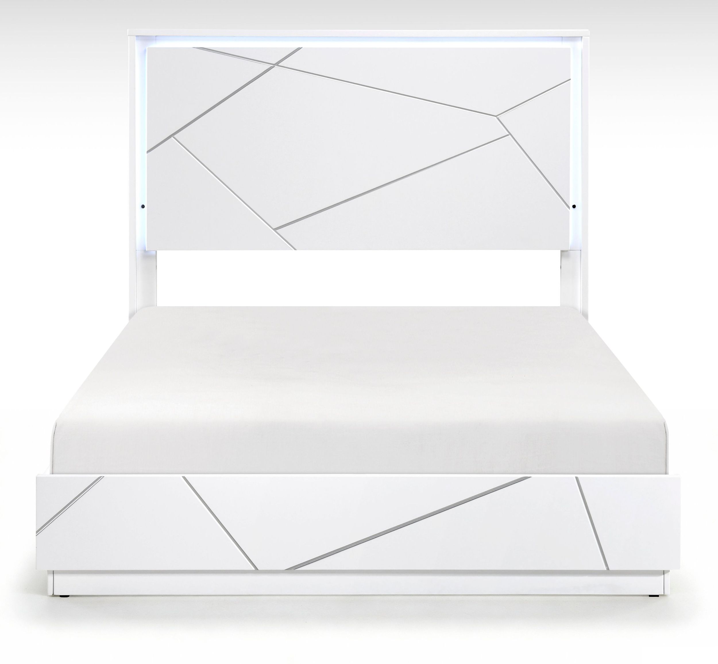 Orlo Wood California King Panel Bed with LED Lighting
