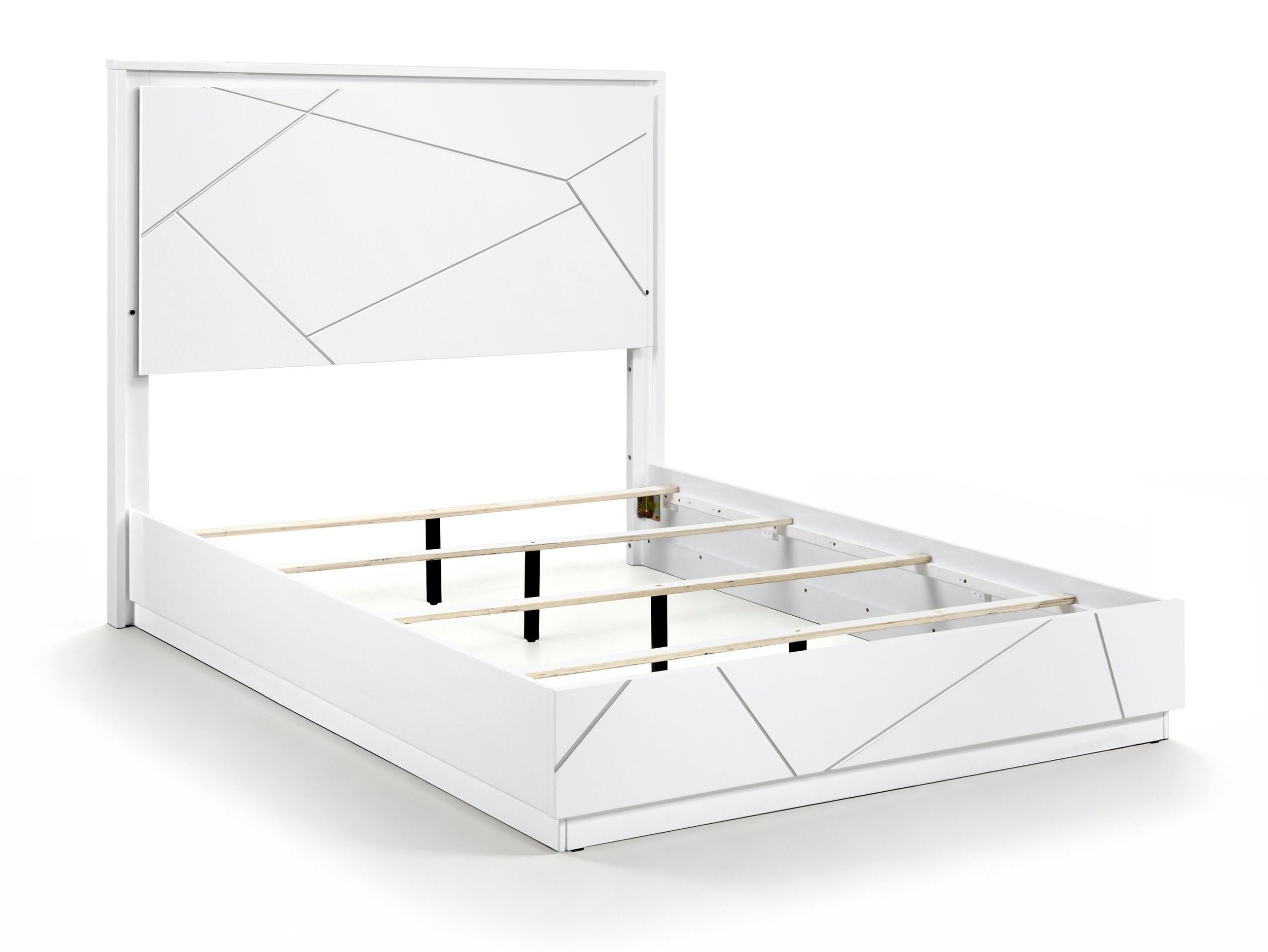 Orlo Wood Panel Bedroom Set with LED Lighting