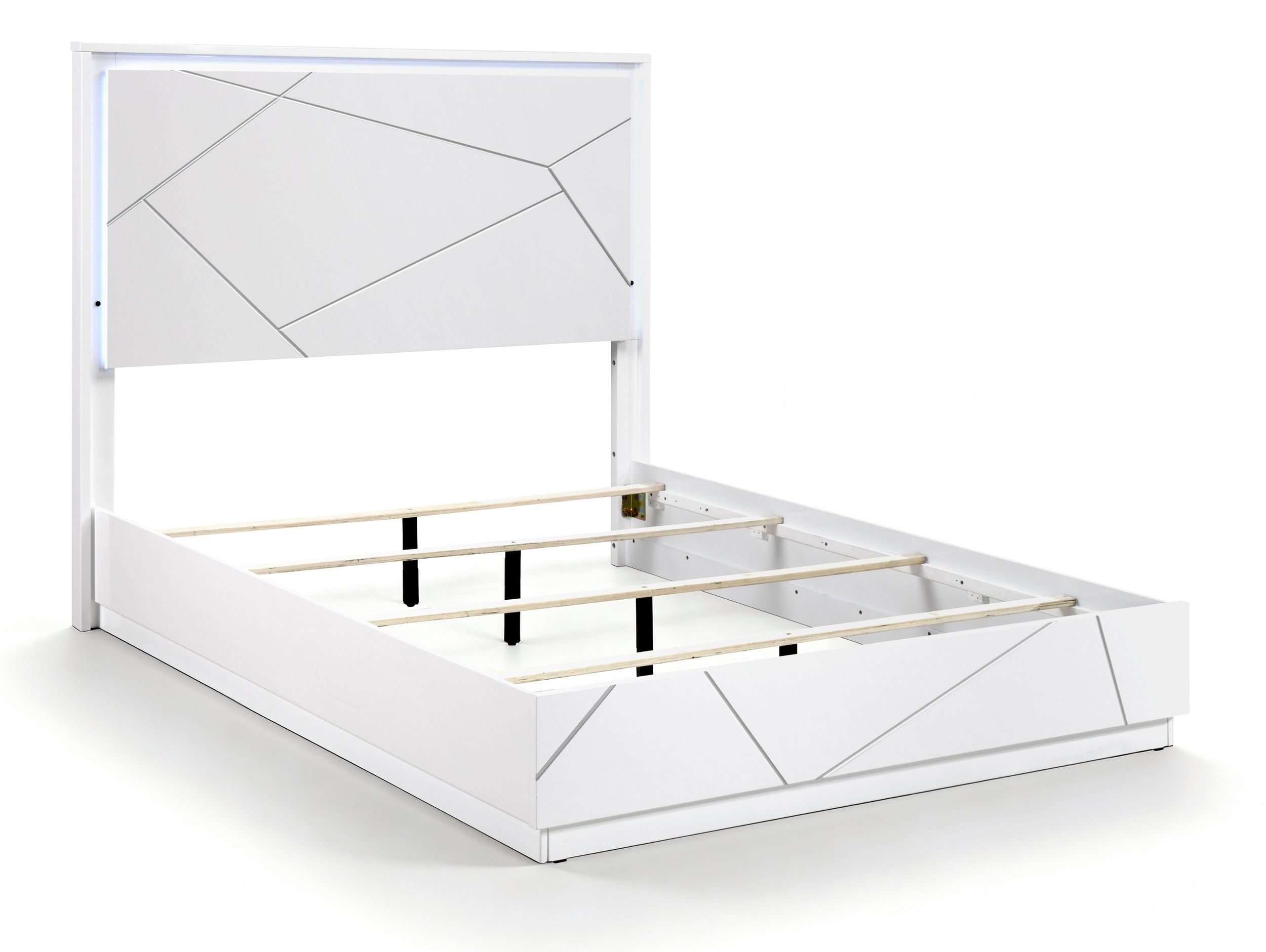 Orlo Wood California King Panel Bed with LED Lighting