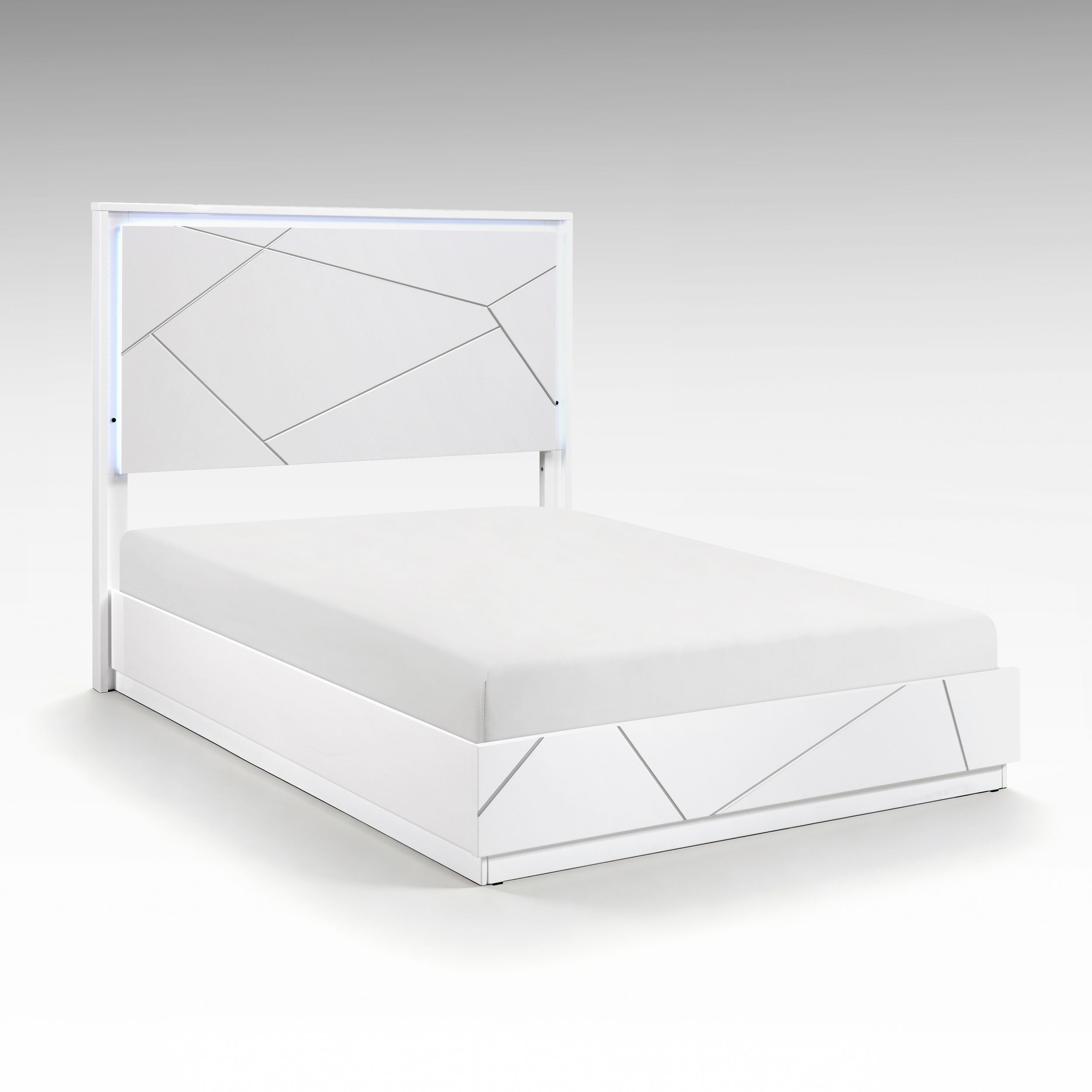 Orlo Wood Eastern King Panel Bed with LED Lighting