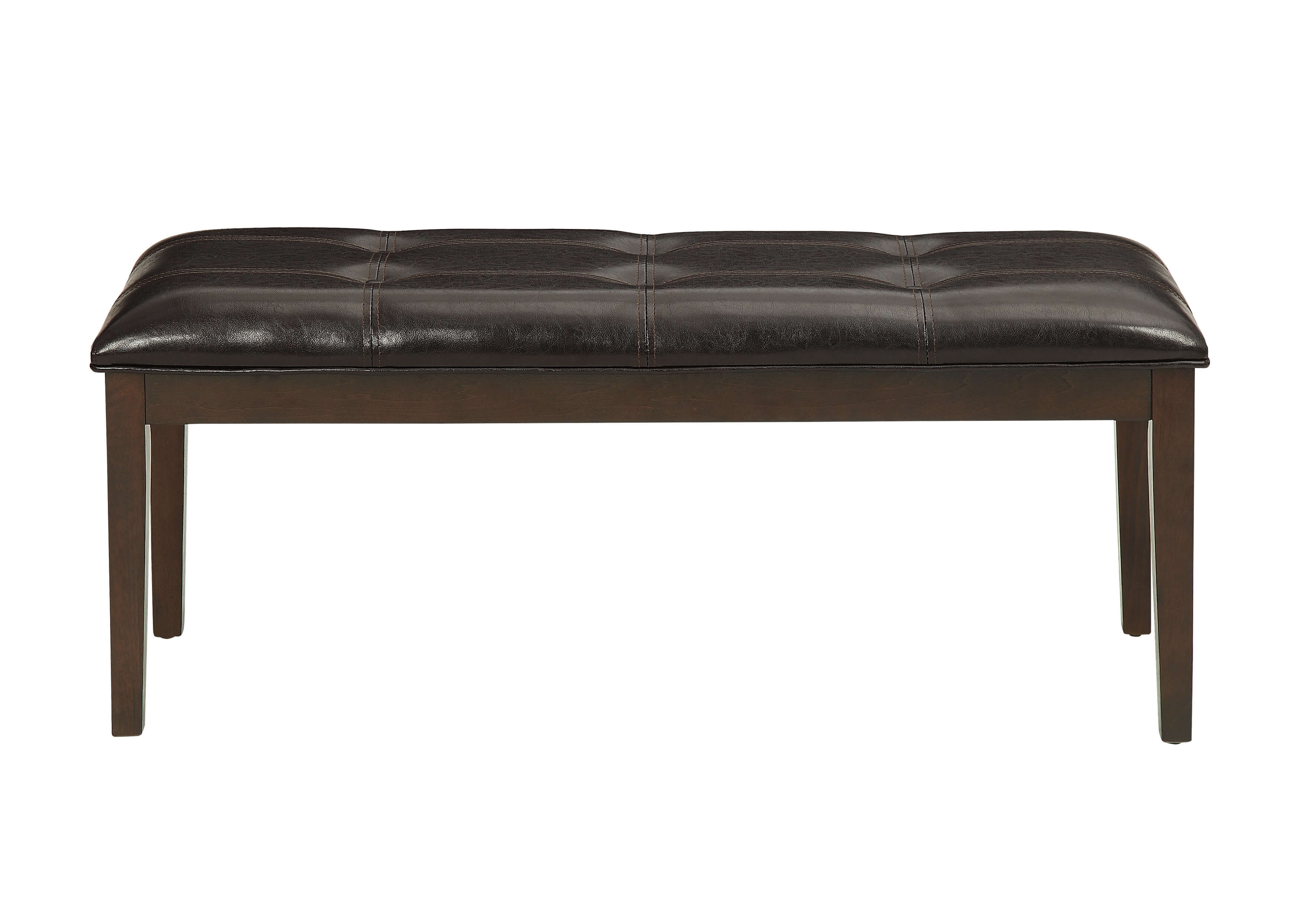 Decatur Transitional Vinyl/Wood Dining Bench