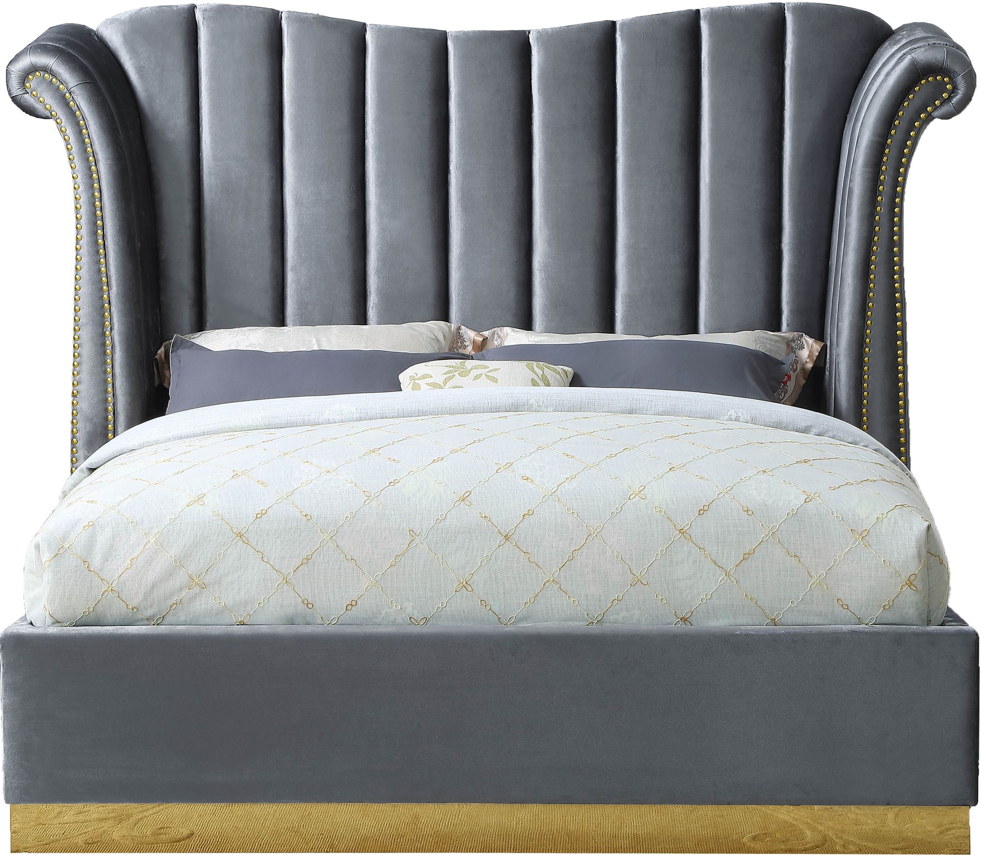 Flora Velvet King Size Bed