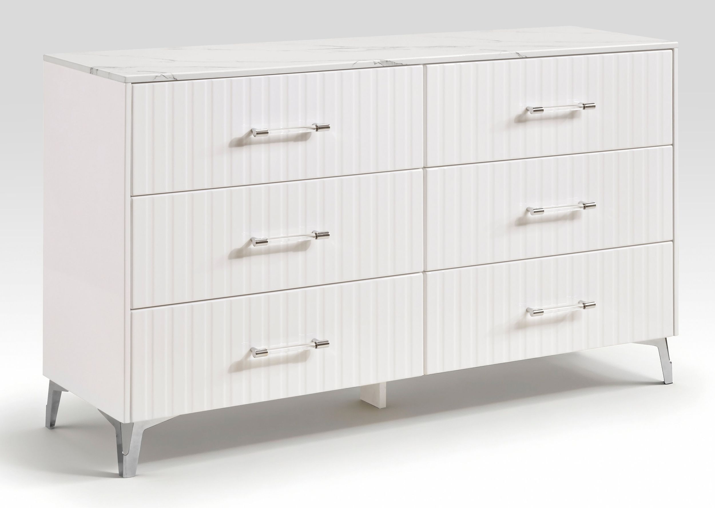 Ripple Faux Marble/Wood 6-Drawer Double Dresser