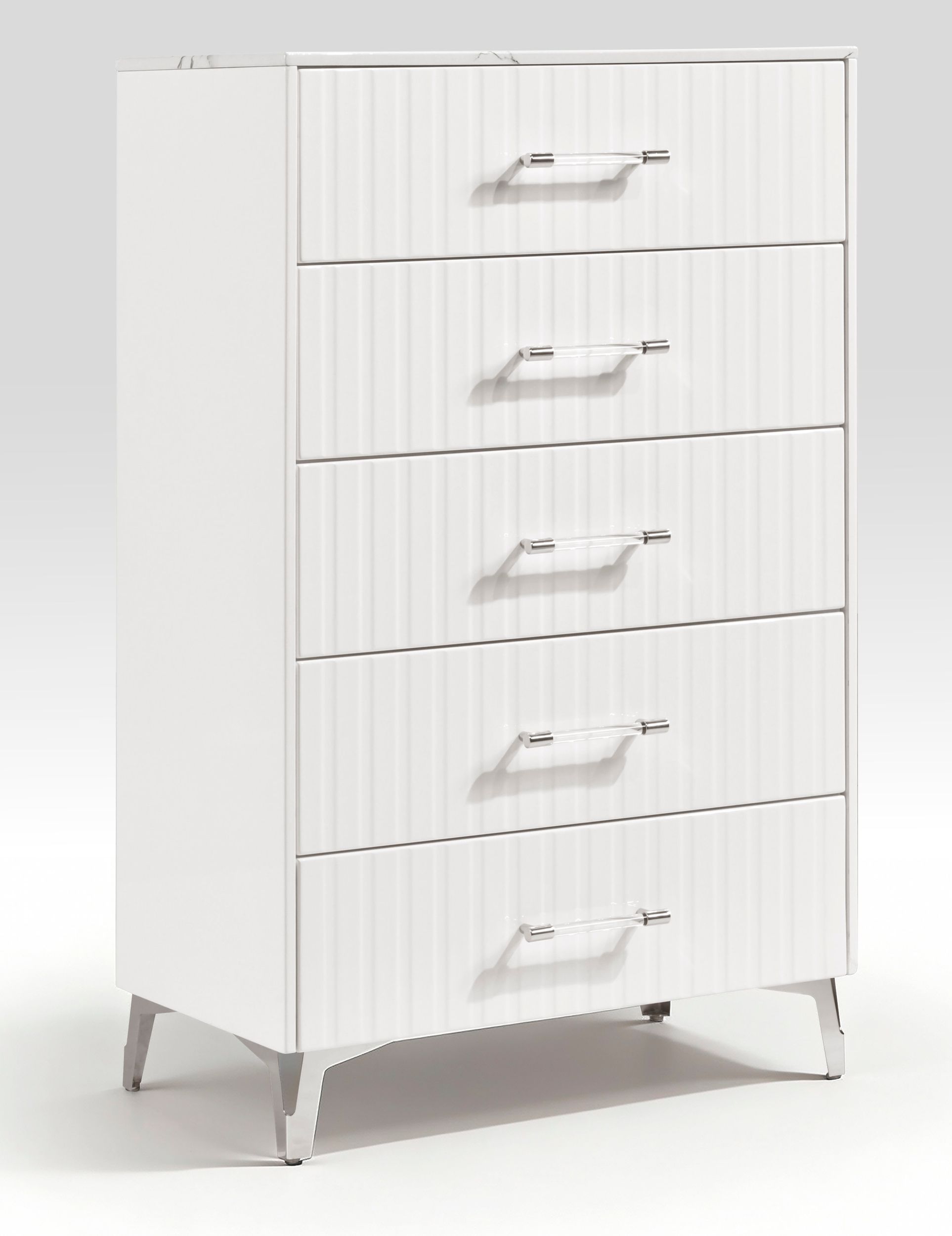 Ripple Faux Marble/Wood 5-Drawer Chest