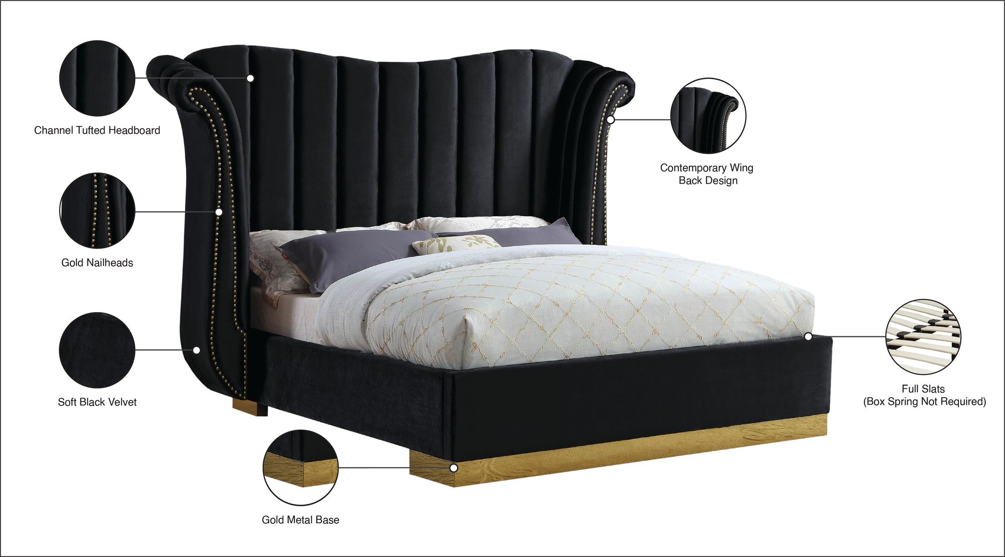 Flora Velvet Bed