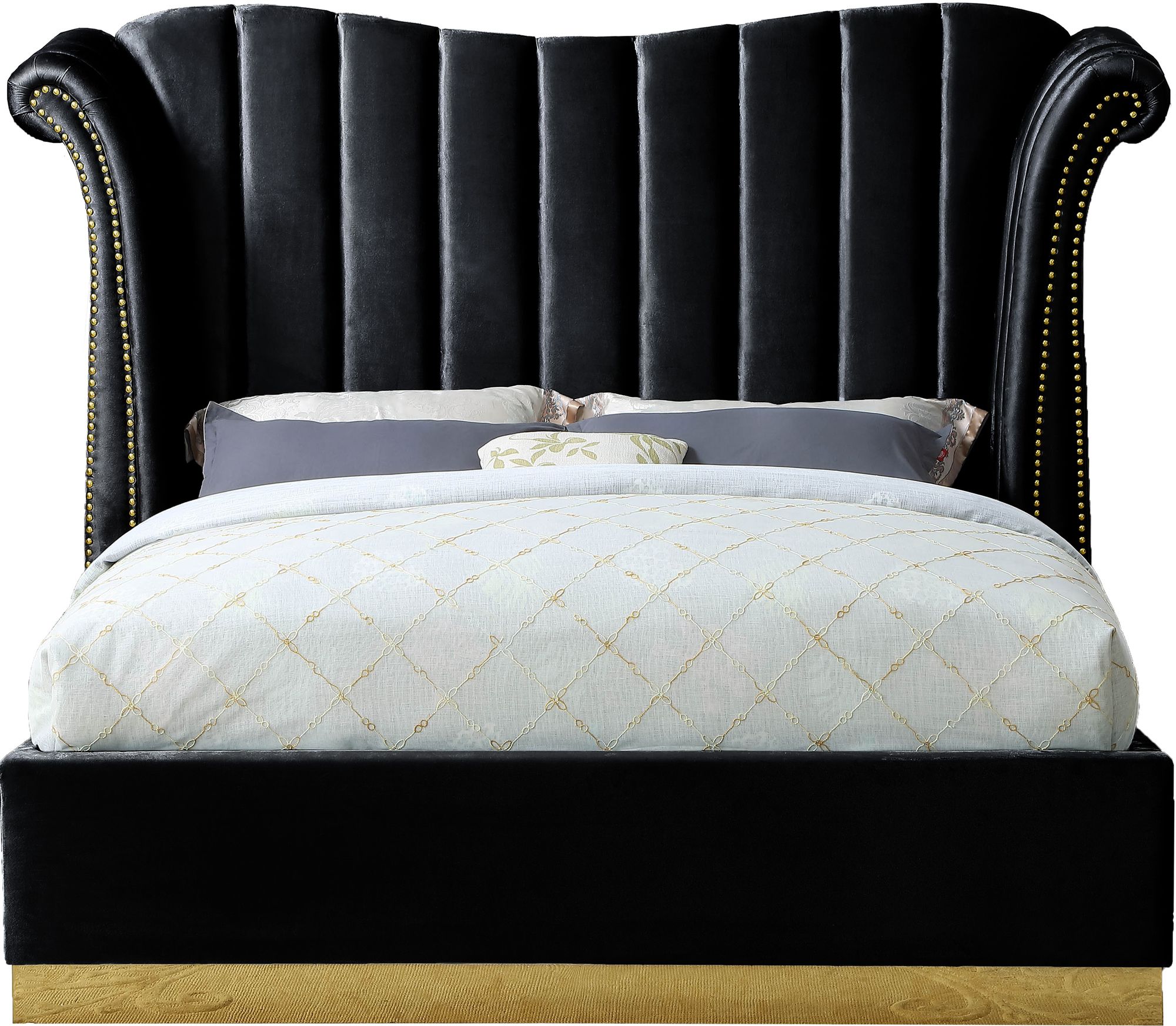 Flora Velvet King Size Bed