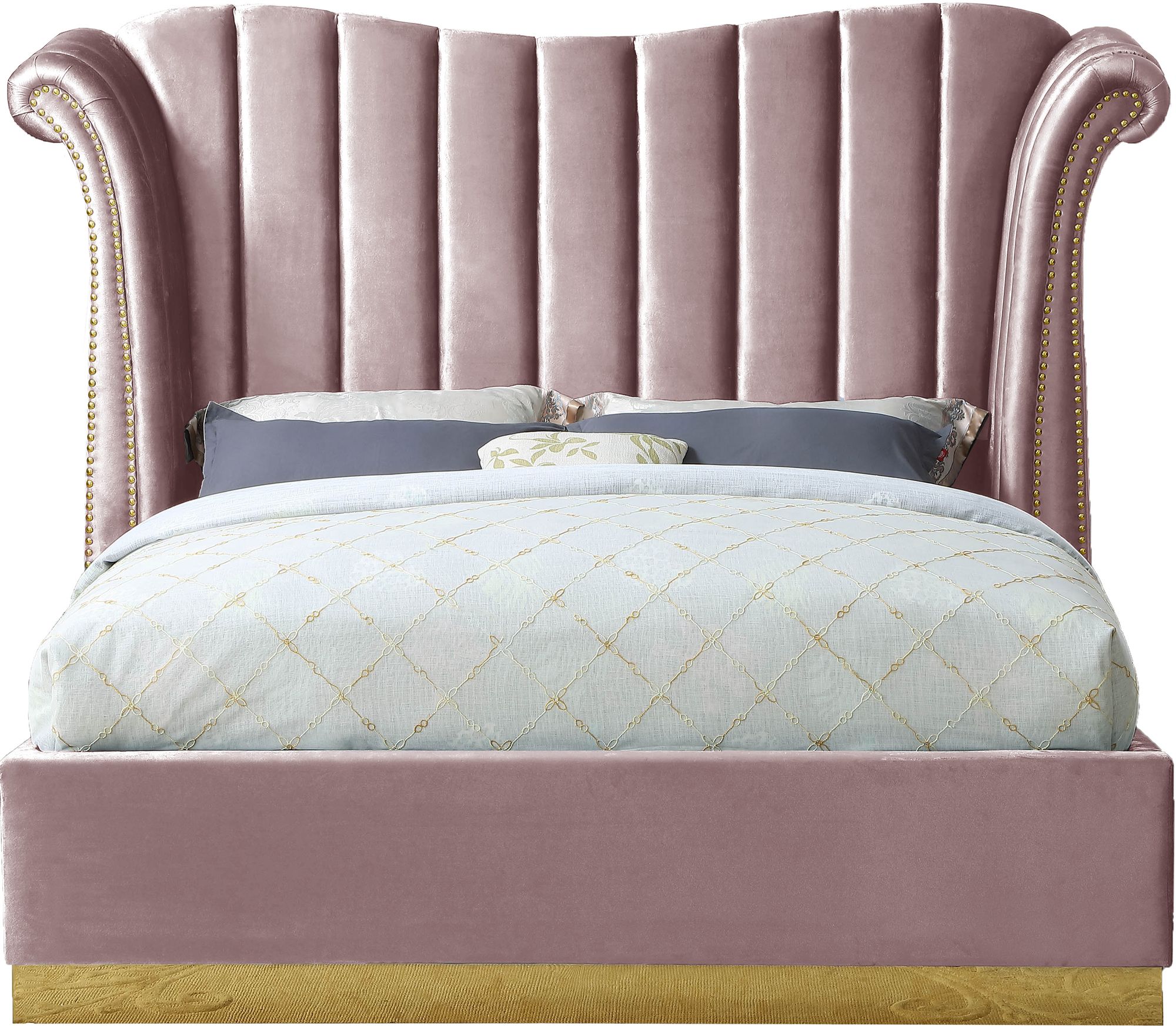 Flora Velvet King Size Bed