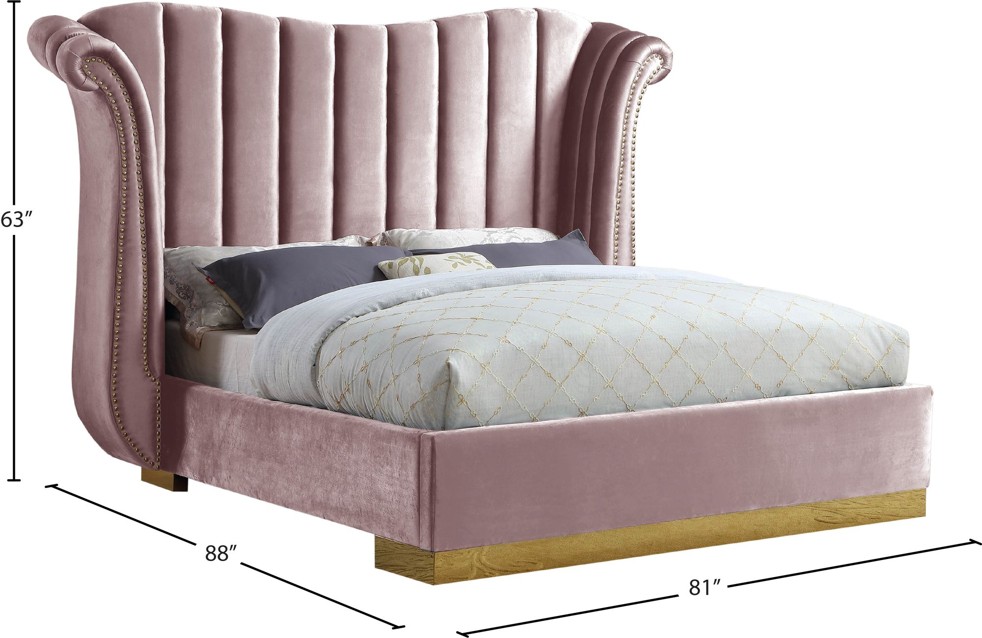 Flora Velvet King Size Bed