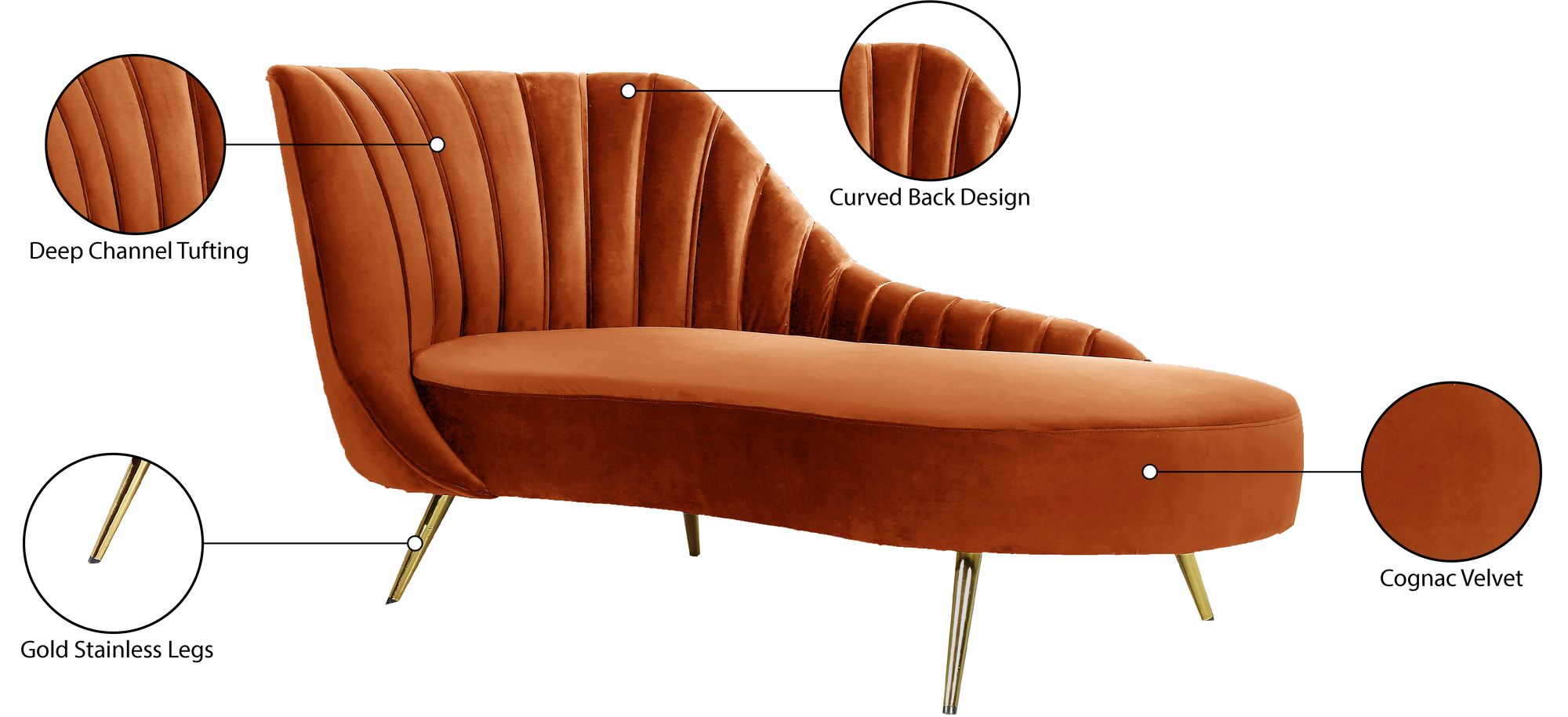 Margo Velvet Chaise Lounge