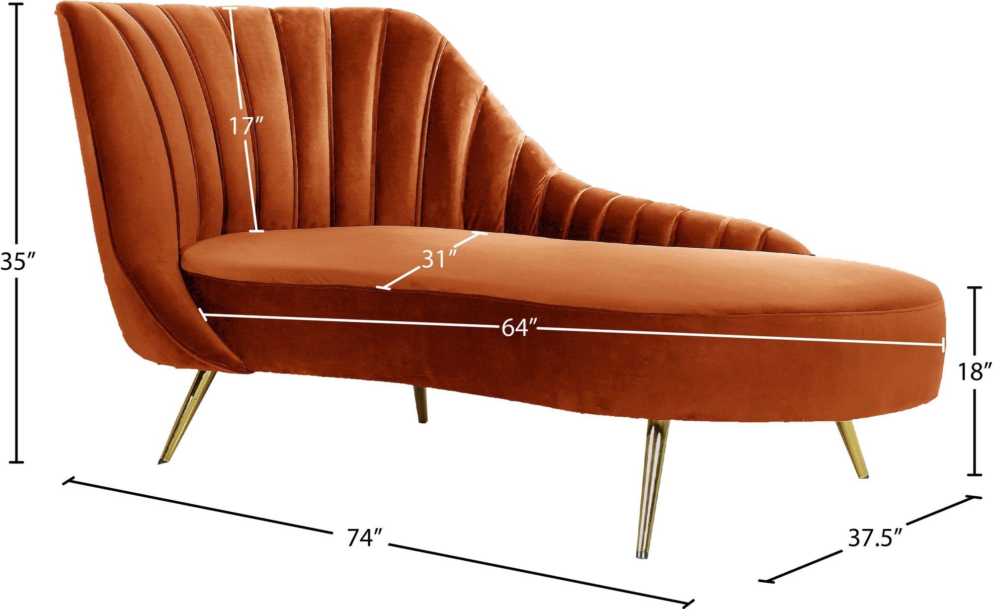 Margo Velvet Chaise Lounge