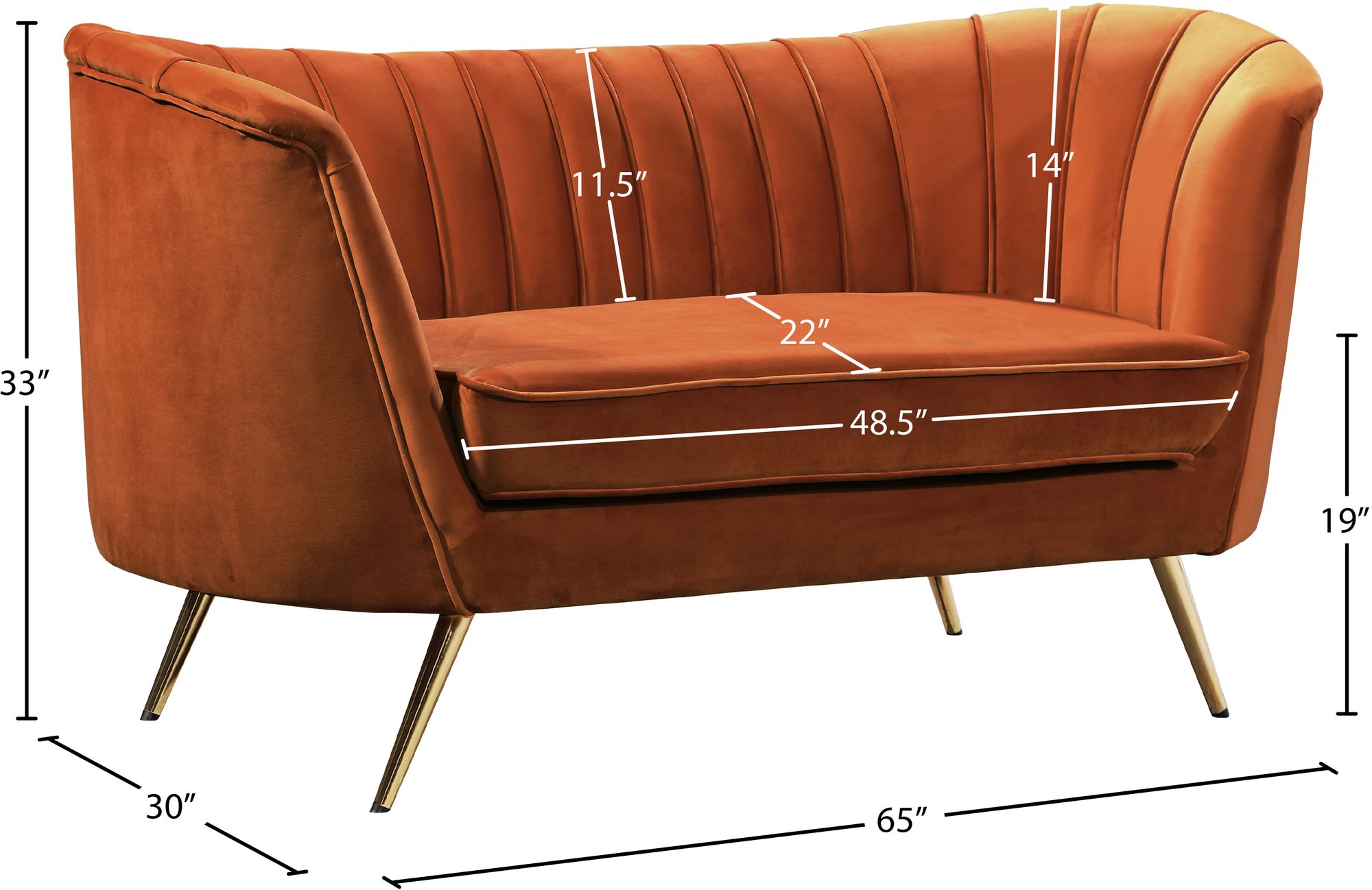 Margo Velvet Loveseat